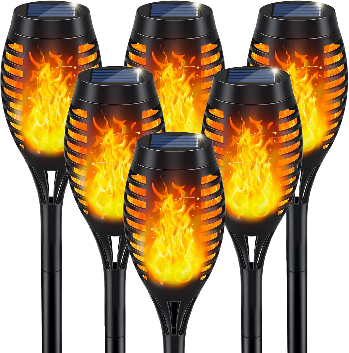 IkeeRuic Solar Lights Outdoor, Solar Torch Light with Flickering Flame