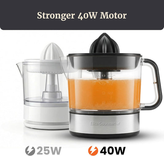 Elite Gourmet ETS623 BPA-Free 40-Watt Electric Citrus Juicer, Compact,