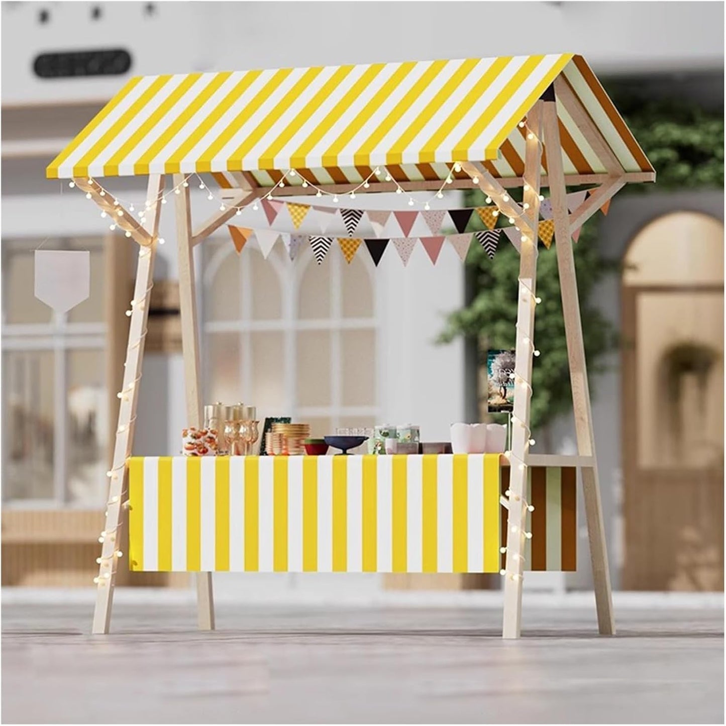 Portable Folding Vendor Cart on Wheels, Lightweight Market Stall Display Stand for Food, Flowers & More, Ideal for Farmers Markets & Outdoor Events