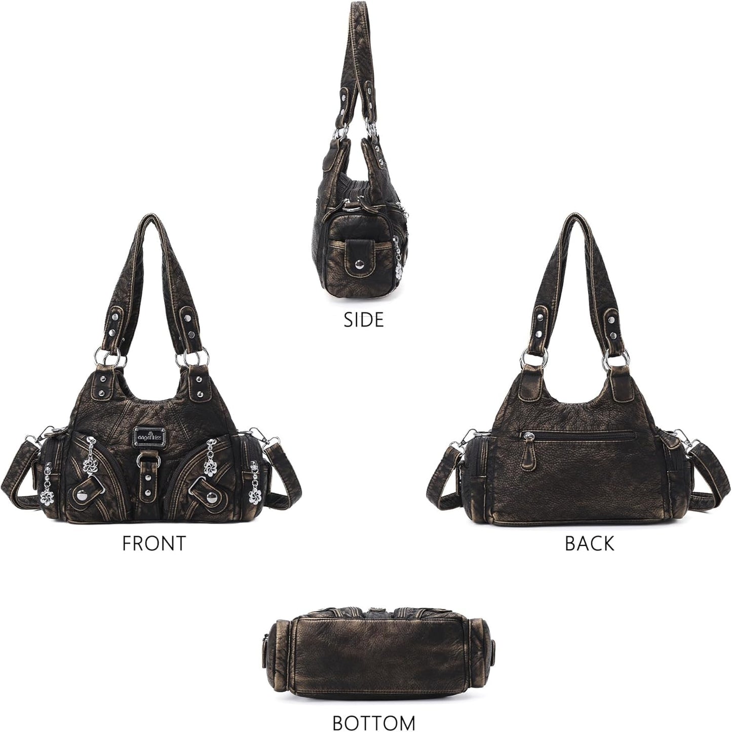 Angel Kiss Purses for Women Small Hobo Shoulder Bags Vagen Leather Mul