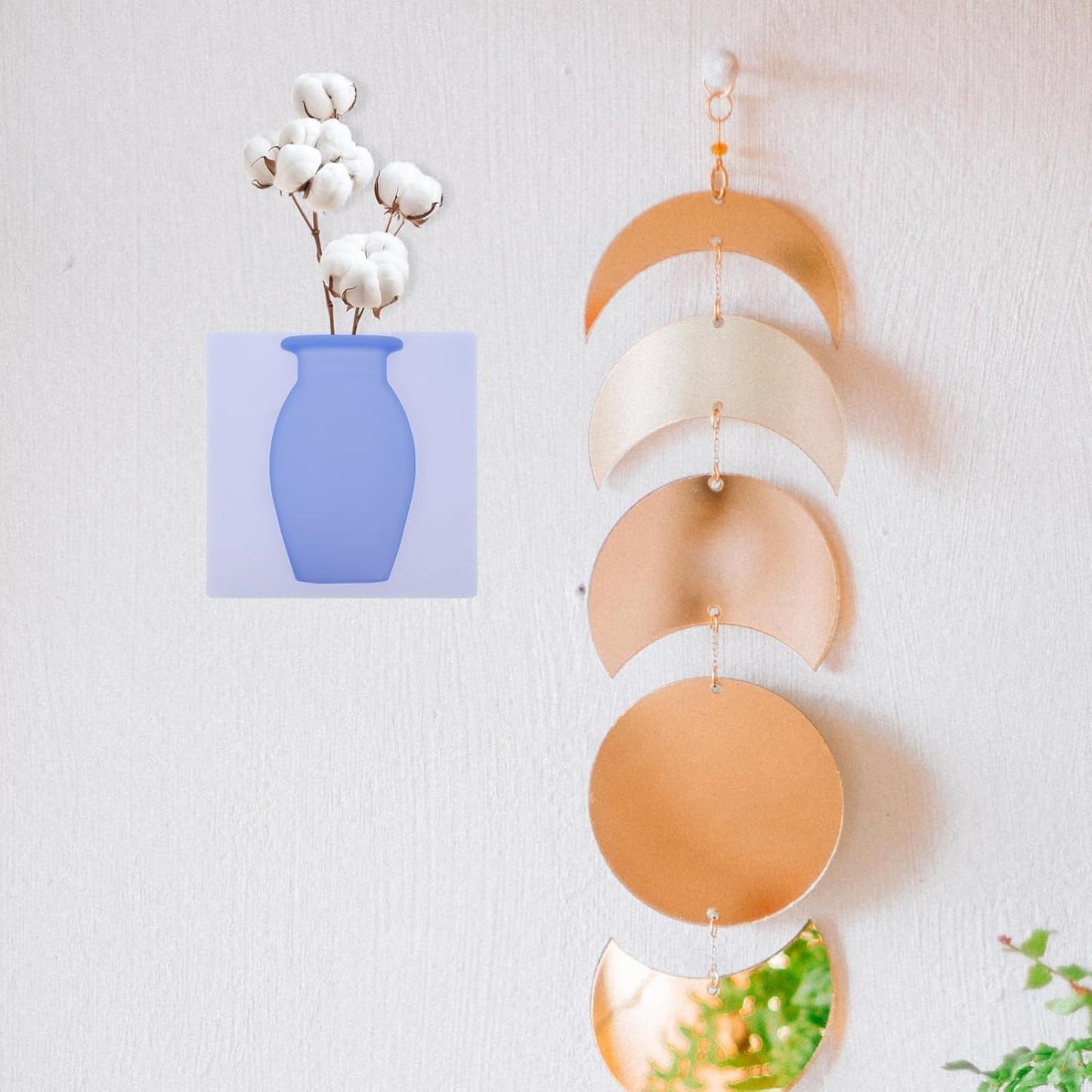 Milisten Wall Hanging Silicone Flower Vase Wall-Mounted Planter for Sp