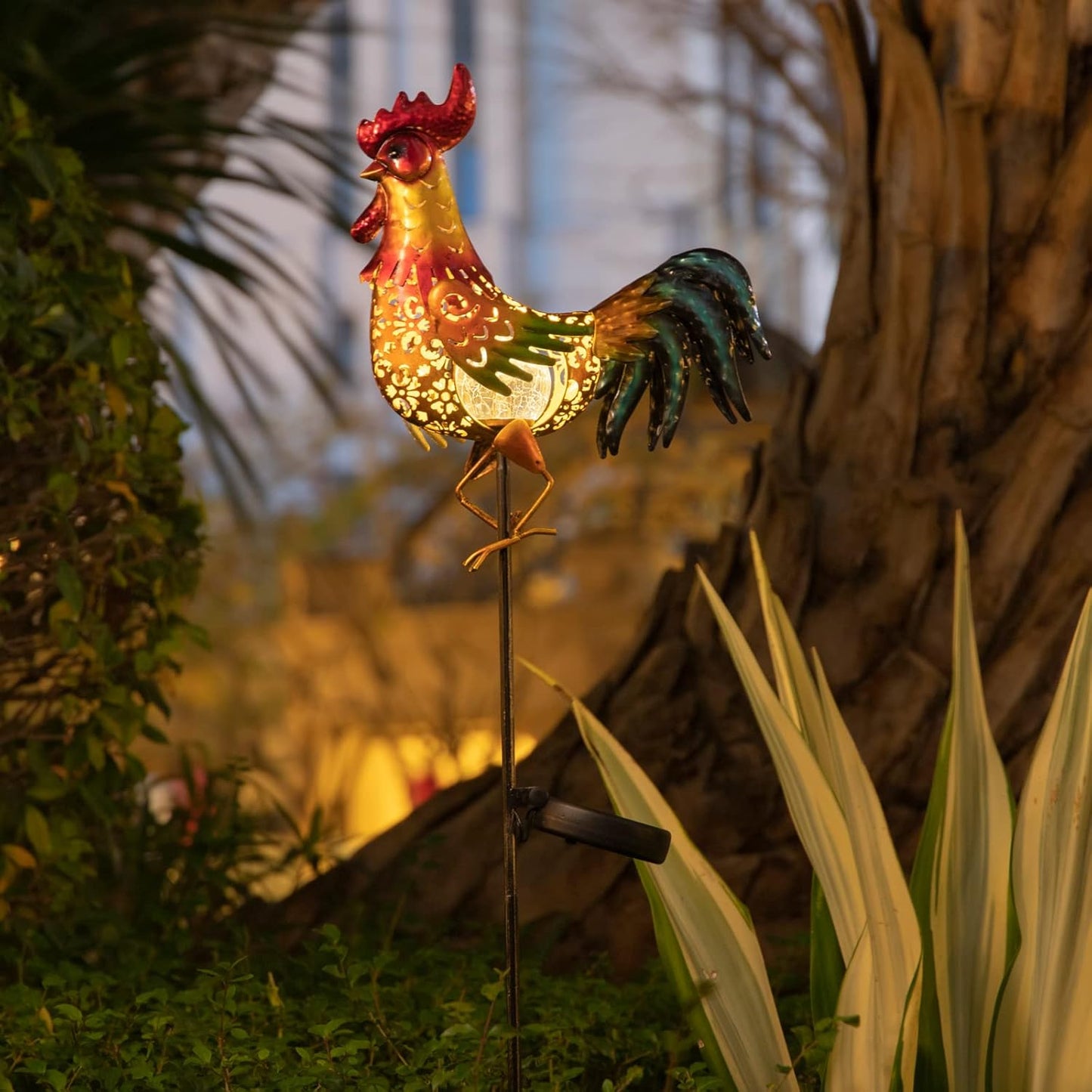 Tryme Rooster Solar Lights Outdoor Decorative Garden Statue Gifts for 