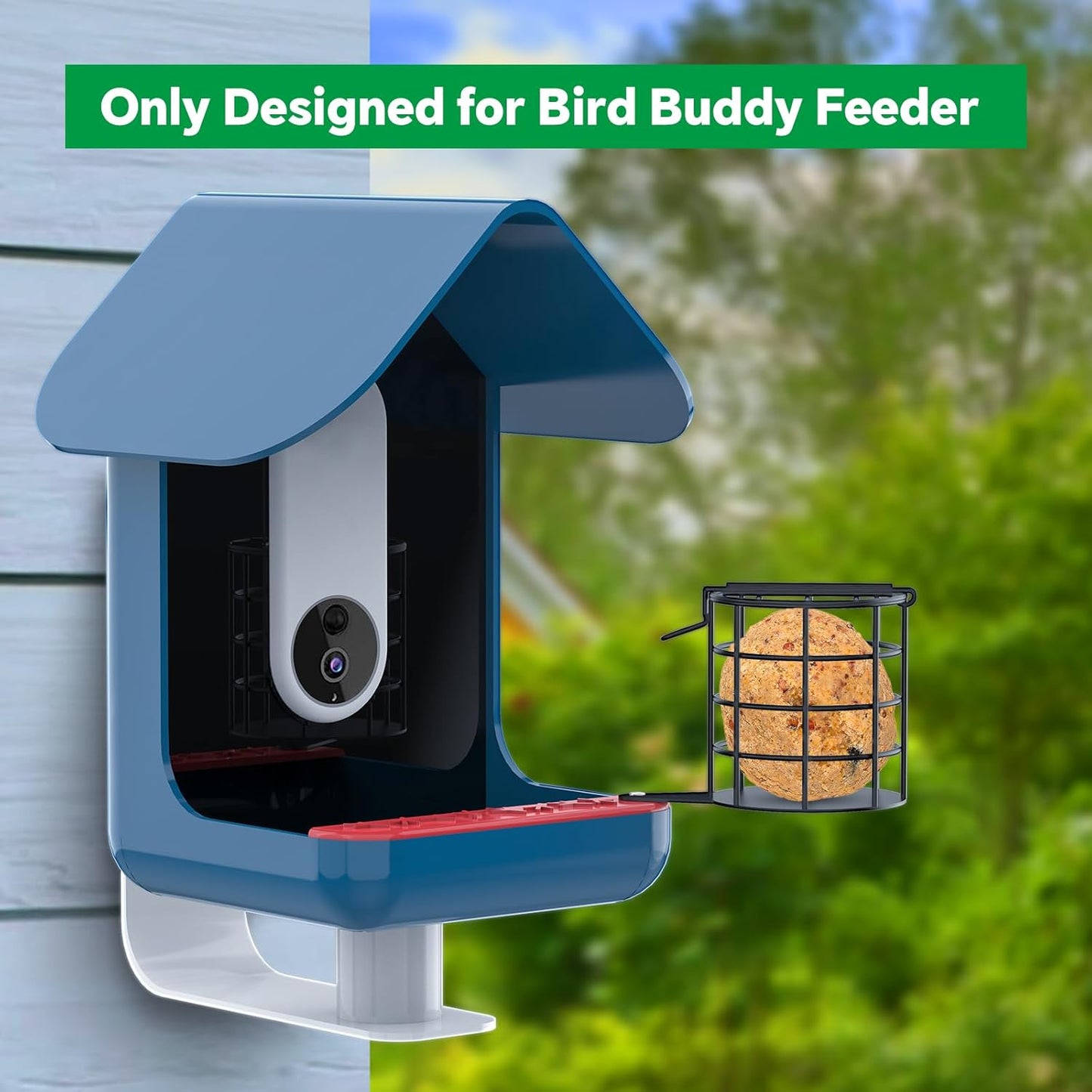 Metal Suet Ball Holder Designed for Bird Buddy Smart Bird Feeder with 