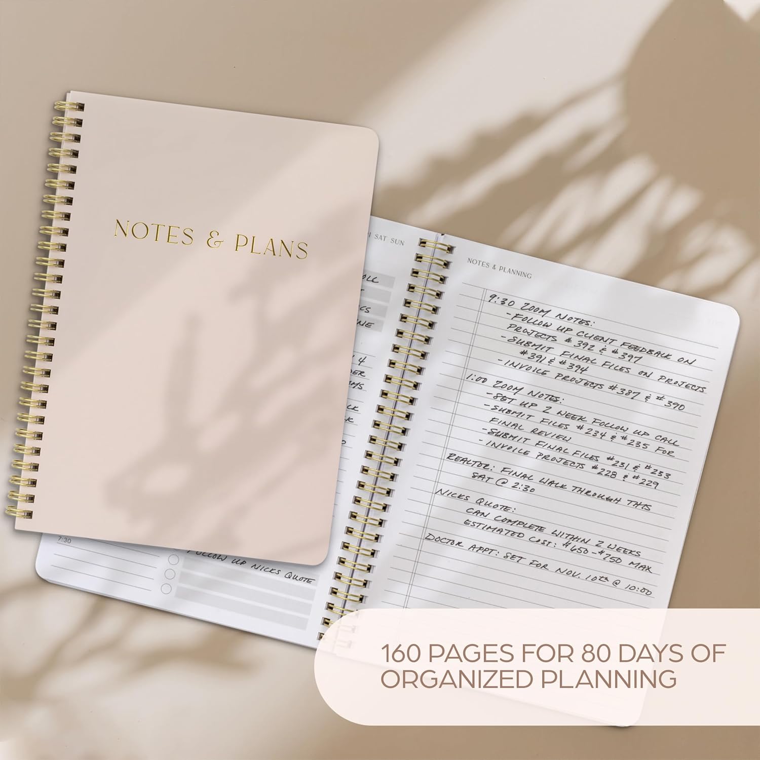 Beautiful Daily Planner And Notebook With Hourly Schedule - Aesthetic 