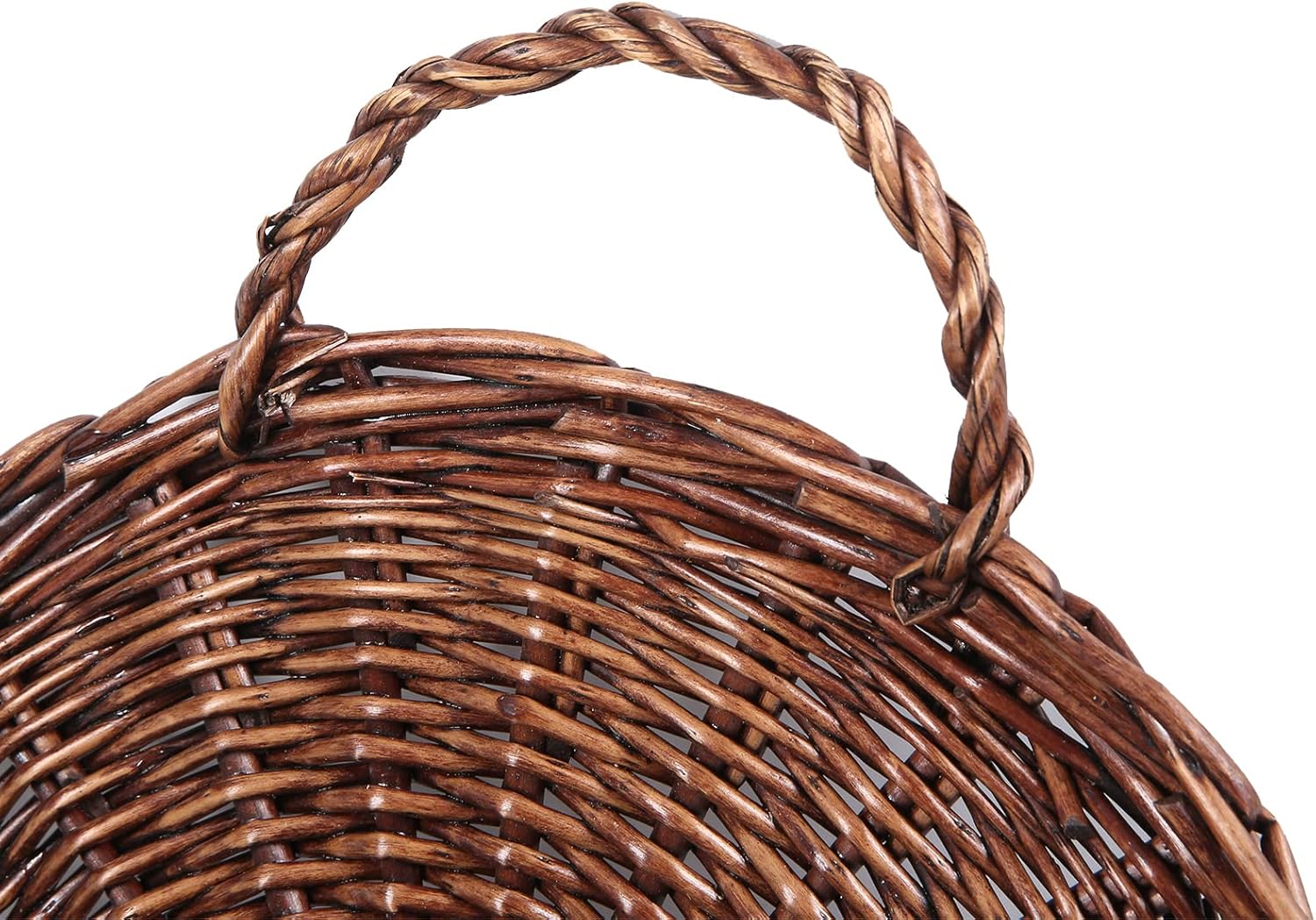 JJSQYLAN JJSQ Handmade Woven Wicker Hanging Storage Basket, Wall Decor