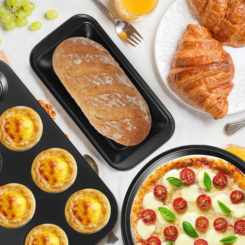 11-Piece Nonstick Baking Pans Set - Professional Grade Carbon Steel Ba