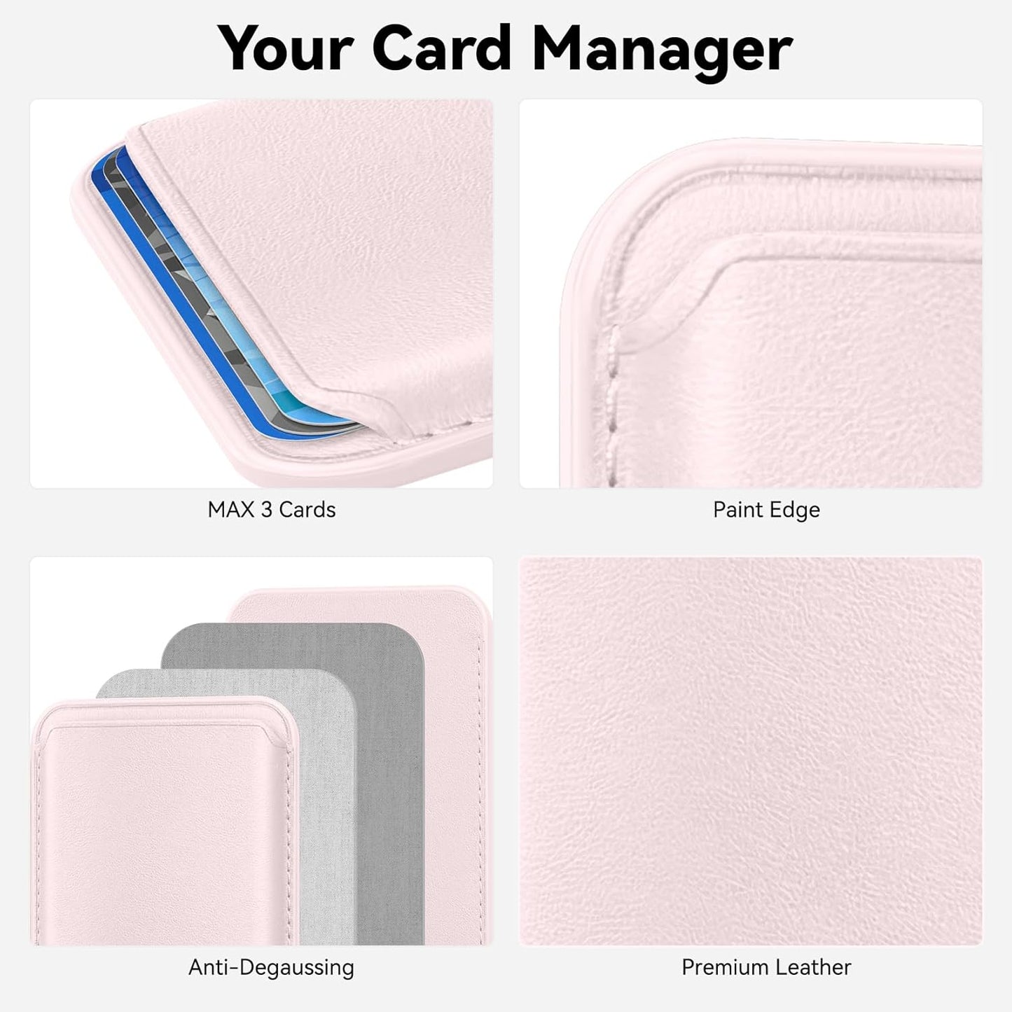 Magnetic Wallet Cell Phone Card Holder for Phone Case, Stronger Magnet