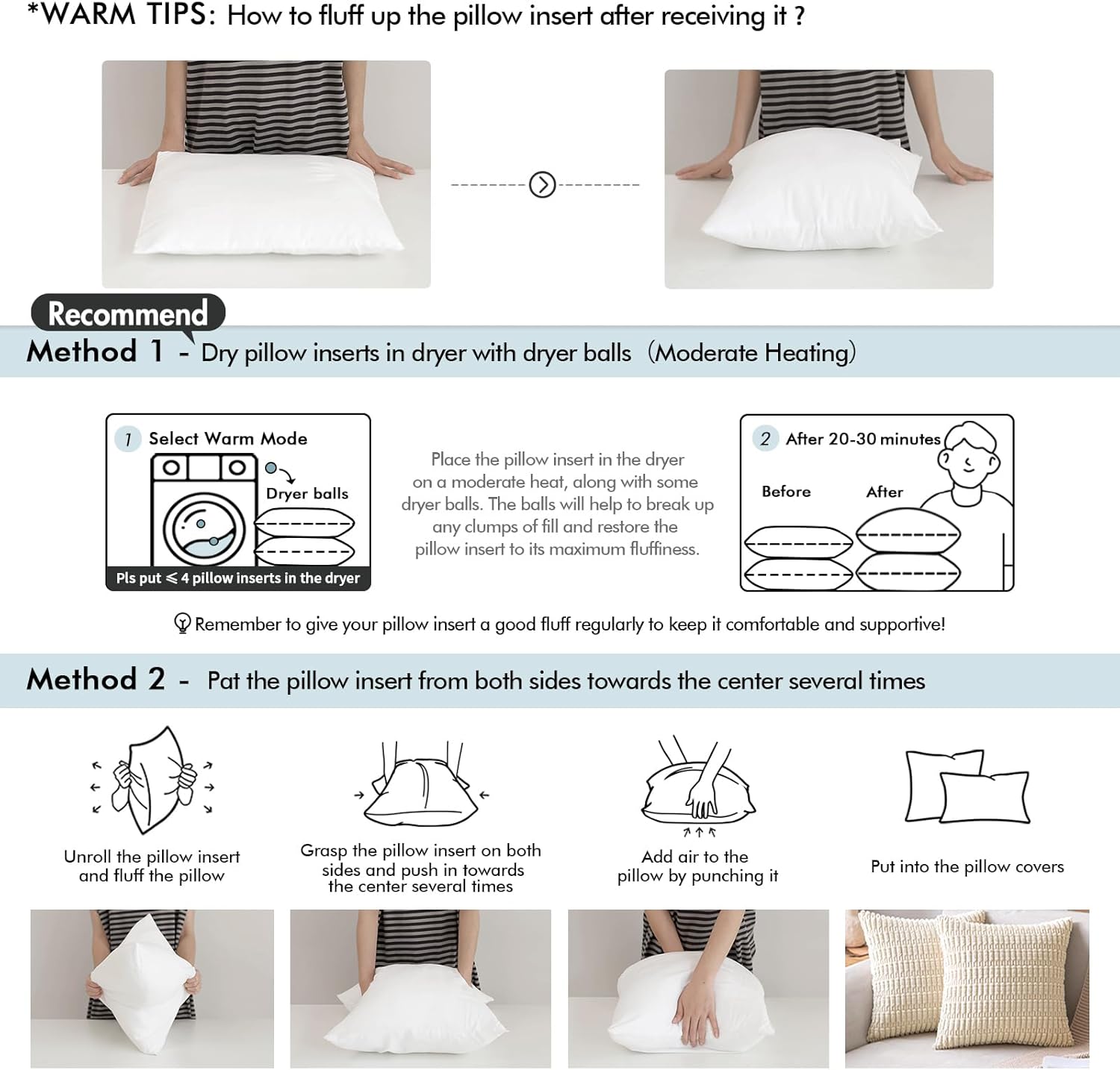 MIULEE 26x26 Euro Pillow Inserts,Set of 2 Down Feather Throw Pillows f