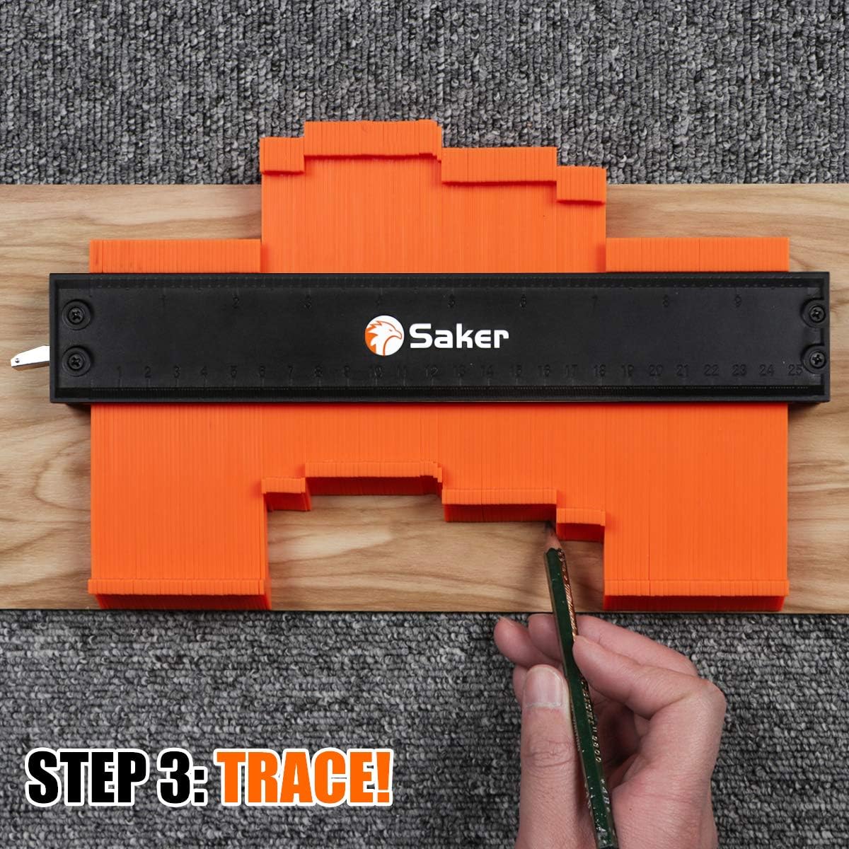 Saker Contour Gauge Tool for Woodworking & DIY, Profile Gauge with Lock,Gift for Him Men, Accurate Shape Duplicator for Flooring, Tile, Trim & Home Improvement Projects