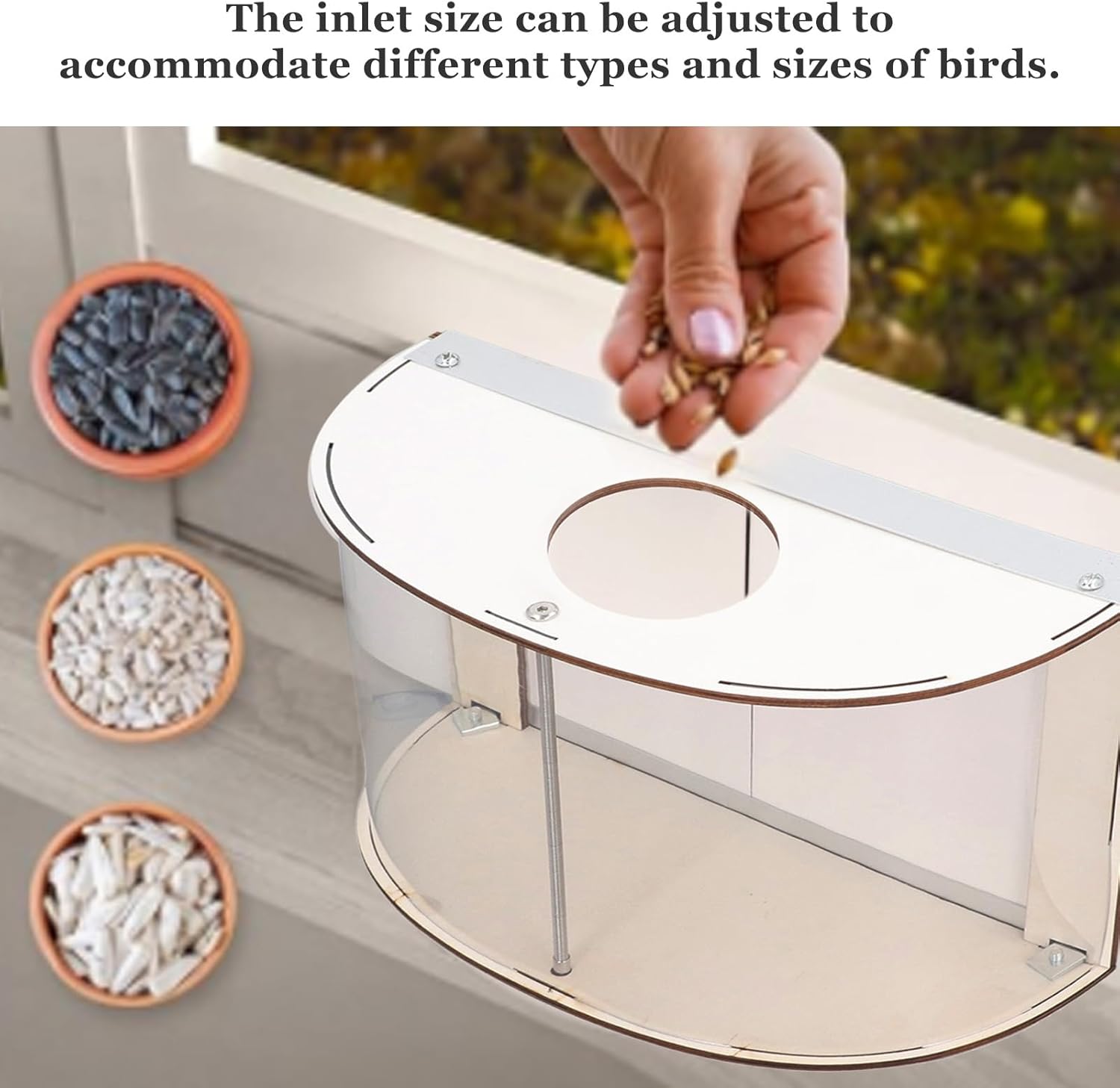 Niiyen Window Bird Feeder, 180° Clear Bird Feeder Cage Accessories for