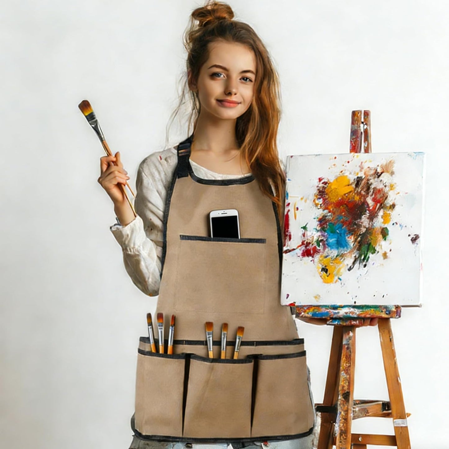Compact Waterproof Gardening Apron with 14 Pockets - Tool Organizer for Gardeners, Woodworking & Outdoor Work