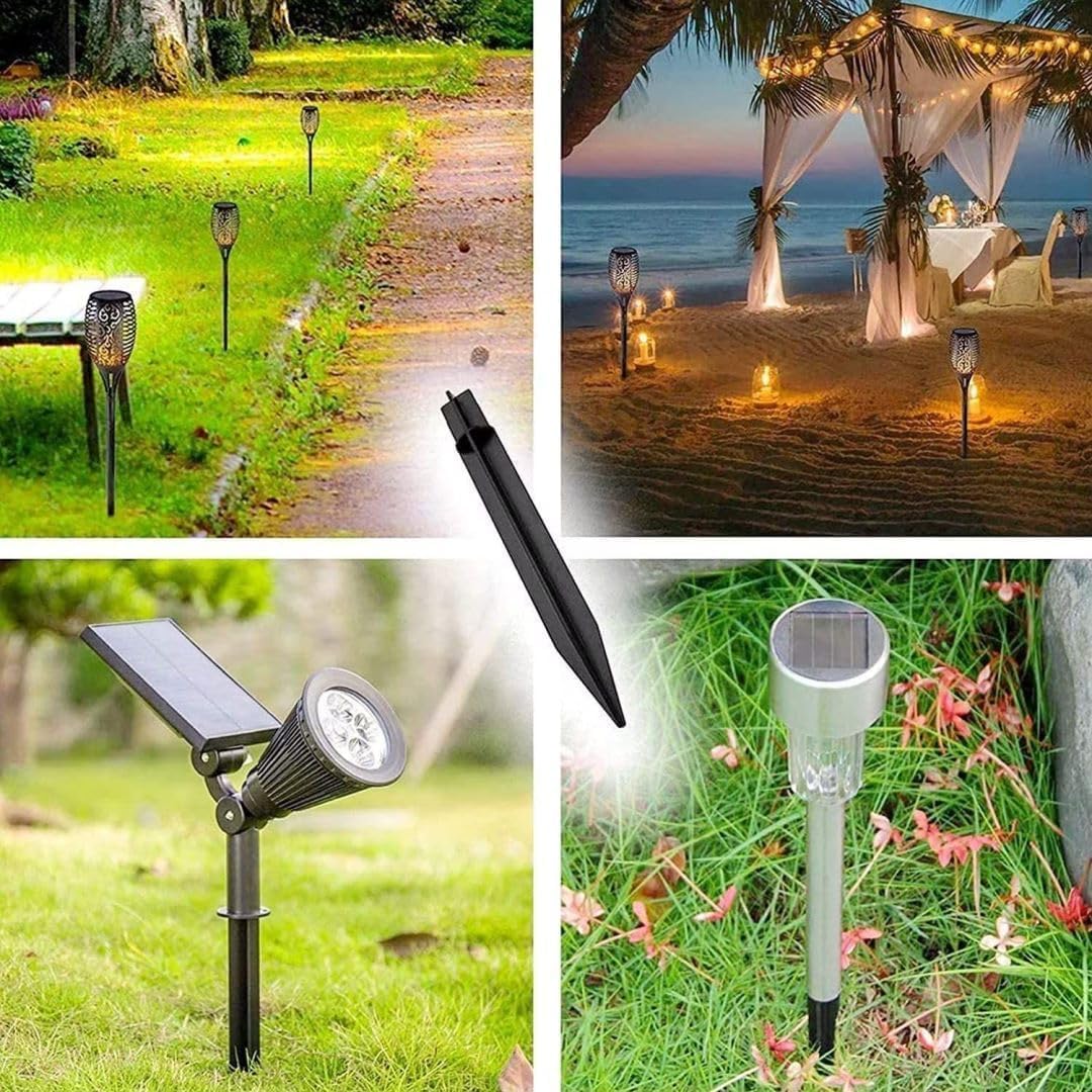 6Pcs 8.25 Inch Plastic Reinforced Ground Spikes, Solar Lights Spikes, ABS Plastic Lights Replacement Stakes, Ideal for Solar Pathway Lights Garden Lights Torch Lights