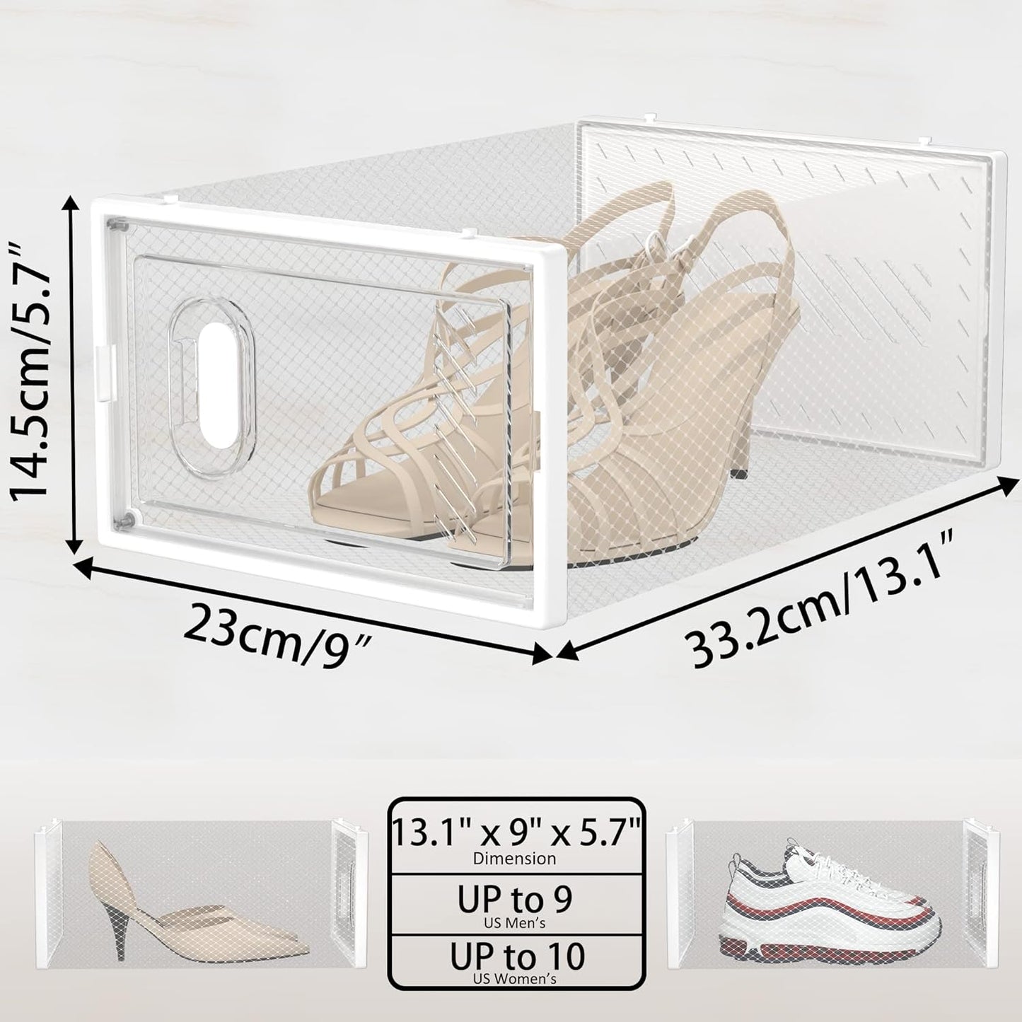 Shoe Storage, 12 Pack Shoe Organizer for Closet, Shoe Boxes Clear Plas