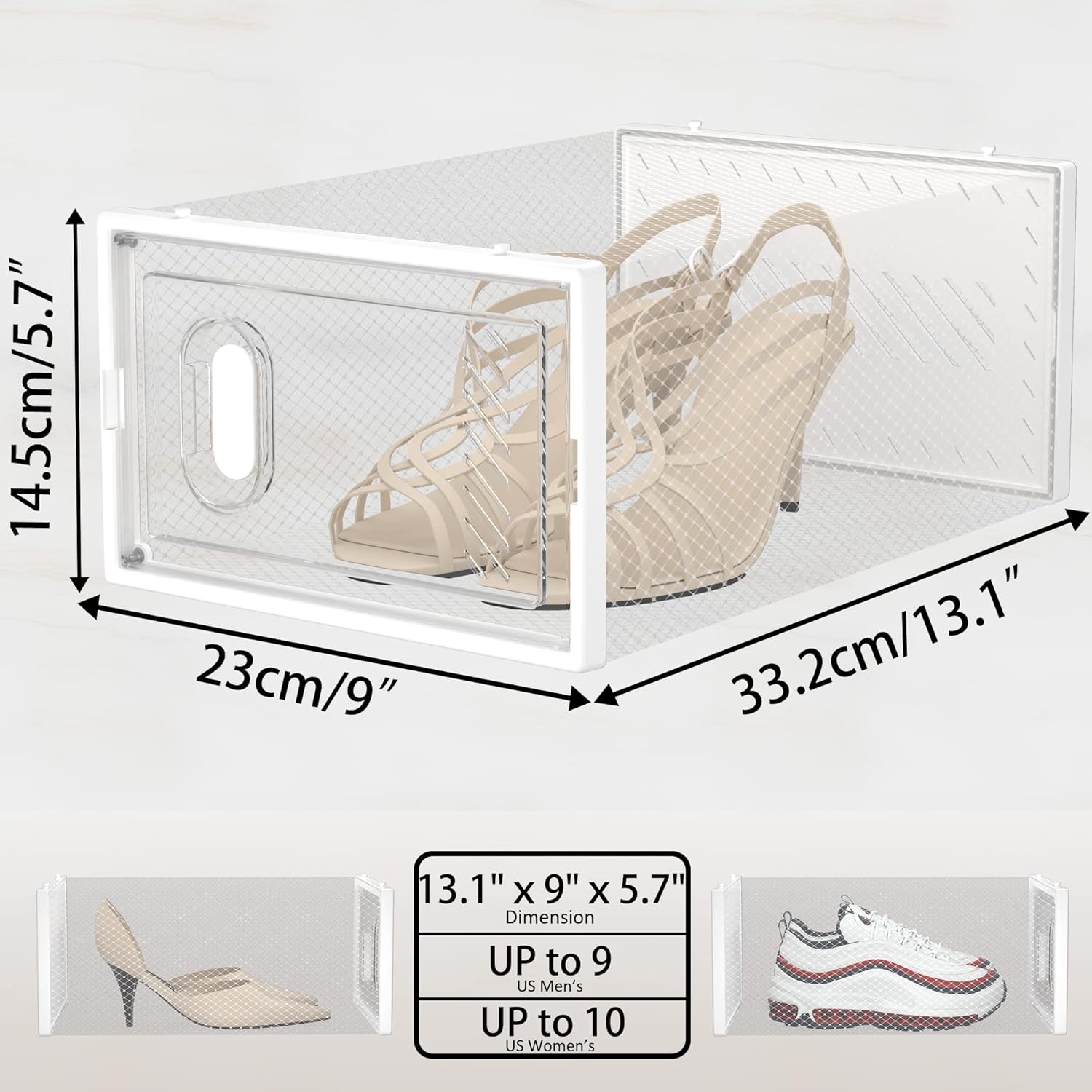 Shoe Storage, 12 Pack Shoe Organizer for Closet, Shoe Boxes Clear Plas