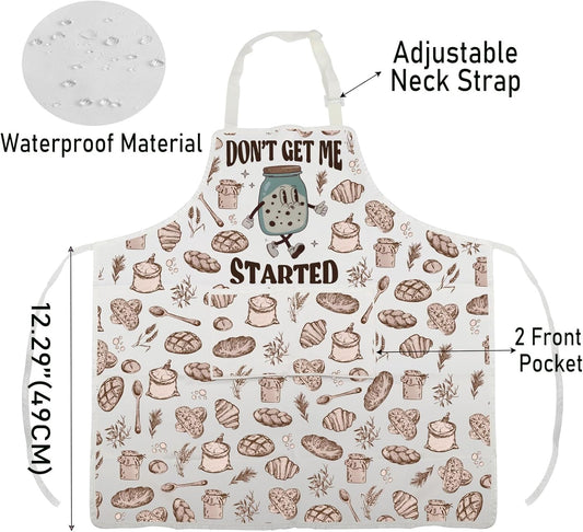 WCGXKO Don’t Get Me Started Kitchen Apron Sourdough Bread Gift Homeschool Homestead Baking Gift Cute Breadmaker Gift