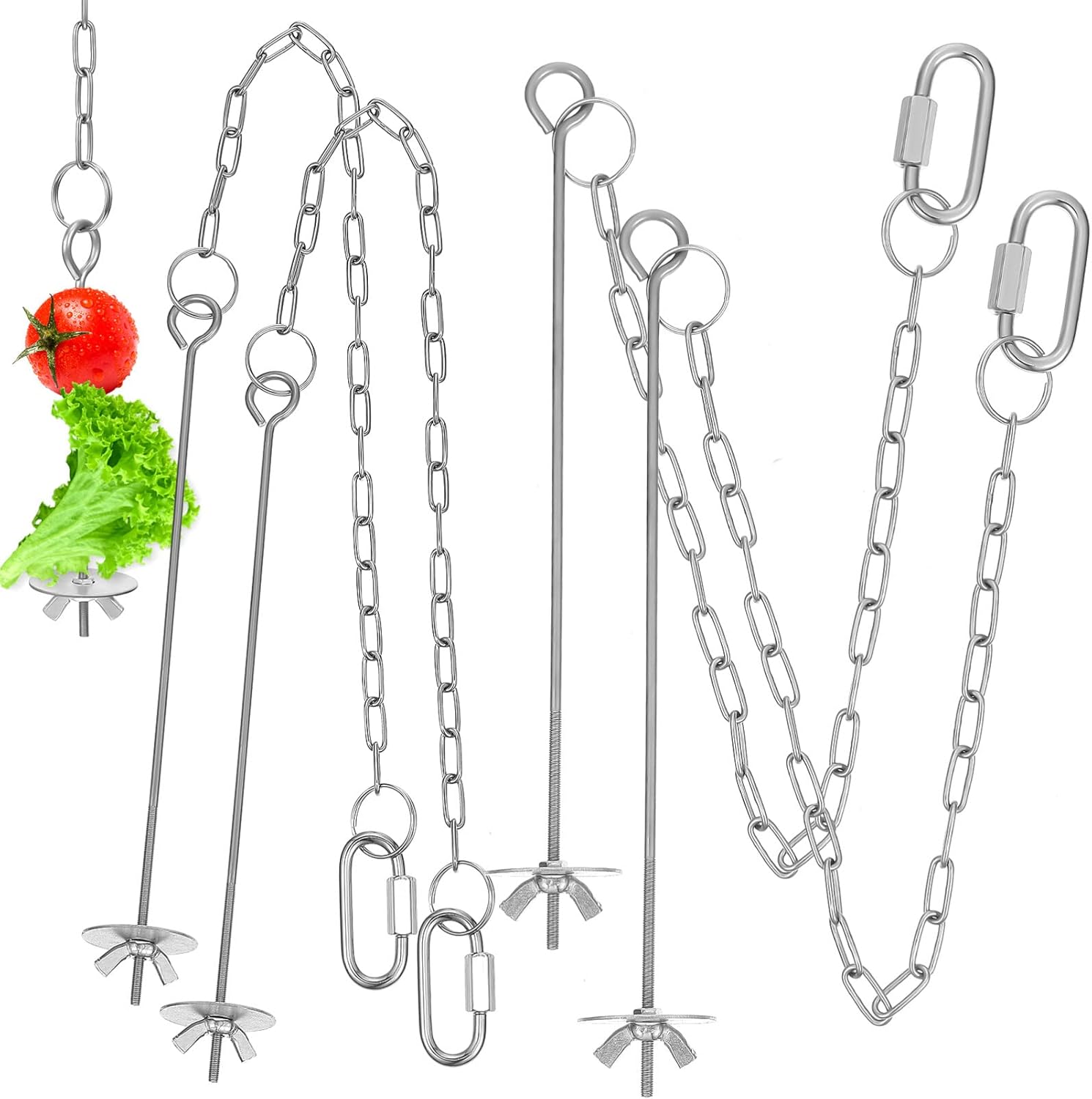 POPETPOP Chicken Hanging Feeder Chain with Adjustable Stainless Steel 