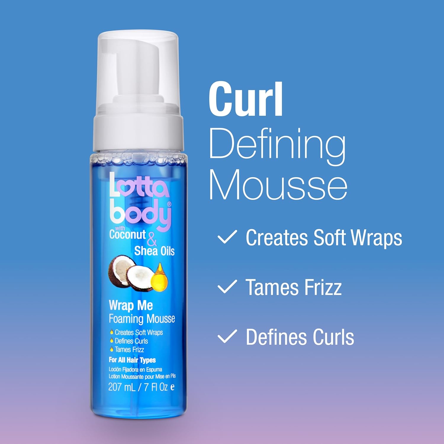 Lottabody Coconut Oil and Shea Wrap Me Foaming Curl Mousse , Creates S