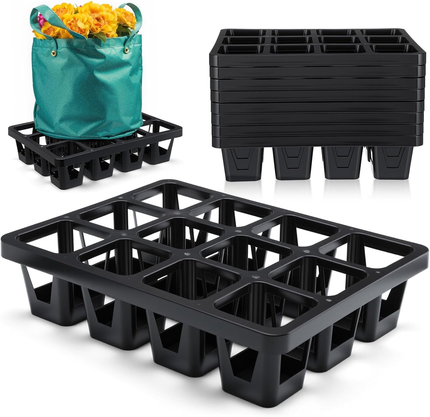 7 Pcs Pot Holder Plant Stands 30 Gallons Large Capacity Outdoor Stands