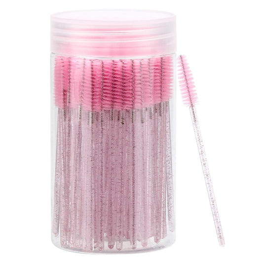 100 Pcs Disposable Mascara Wands, Crystal Eyebrow Spoolies Brush for E