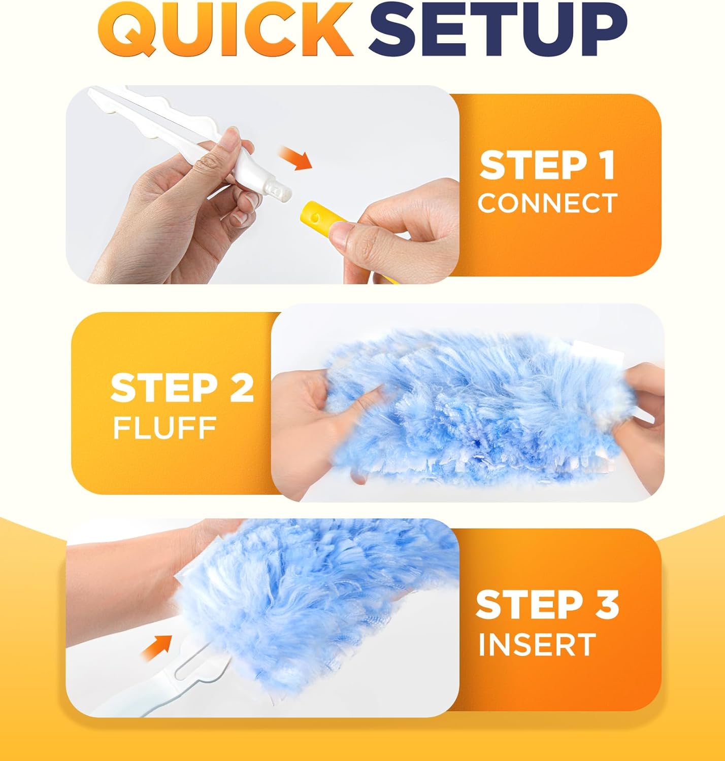 Heavy Duty Duster Refills for Swiffer Duster, 20 Count Duster Refills with 1 Handle, Multisurface 360° Dusters with 4X Microfibers, Unscented Disposable Dusters forCleaning