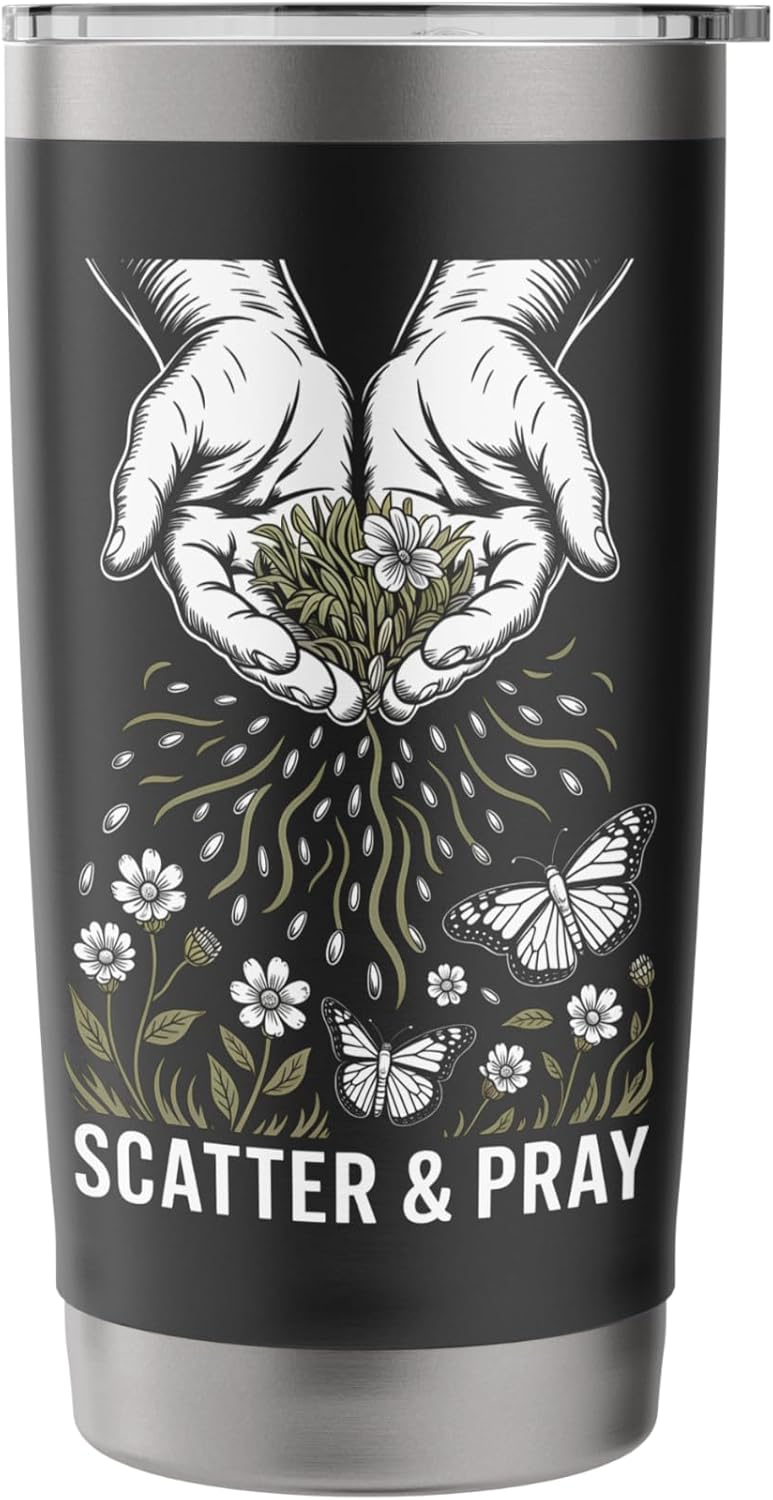 Scatter & Pray Wildflower Seed Bombing Garden Design for Stainless Steel Insulated Tumbler