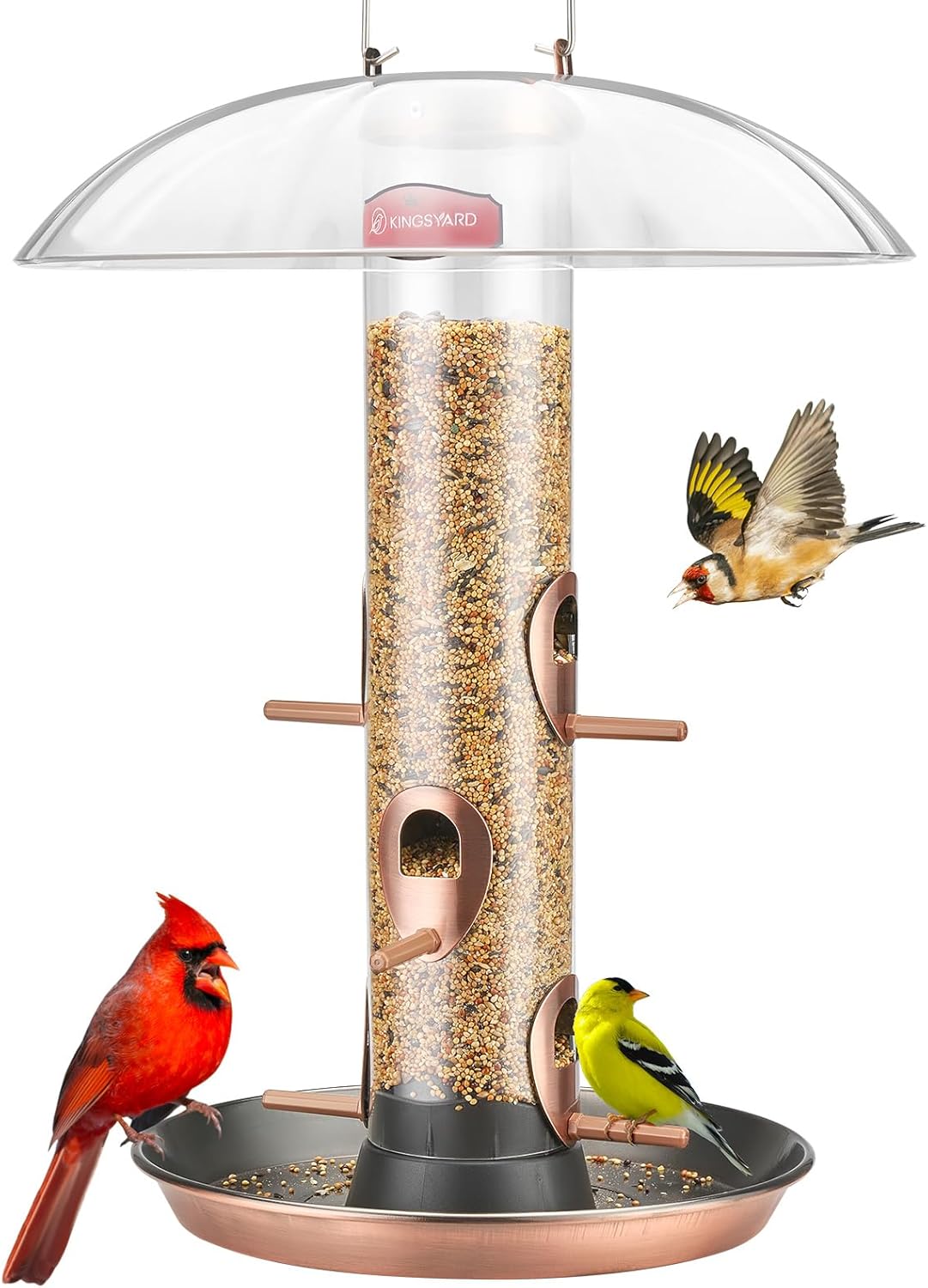 Kingsyard Metal Bird Feeders for Outdoors Hanging, Wild Bird Feeder wi