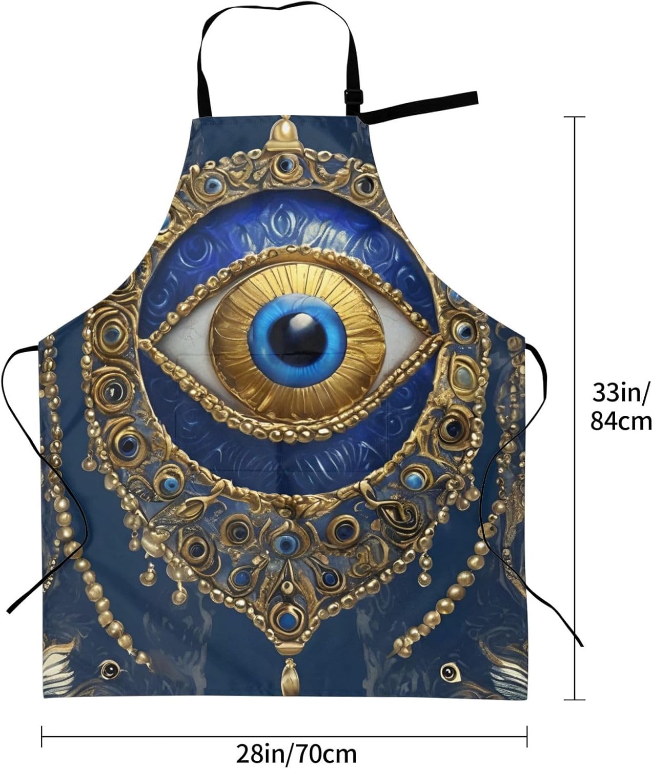 YANYU Evil eye Print 28x33 In Kitchen Apron Stylish Chef Apron with Pockets for Cooking Baking Painting