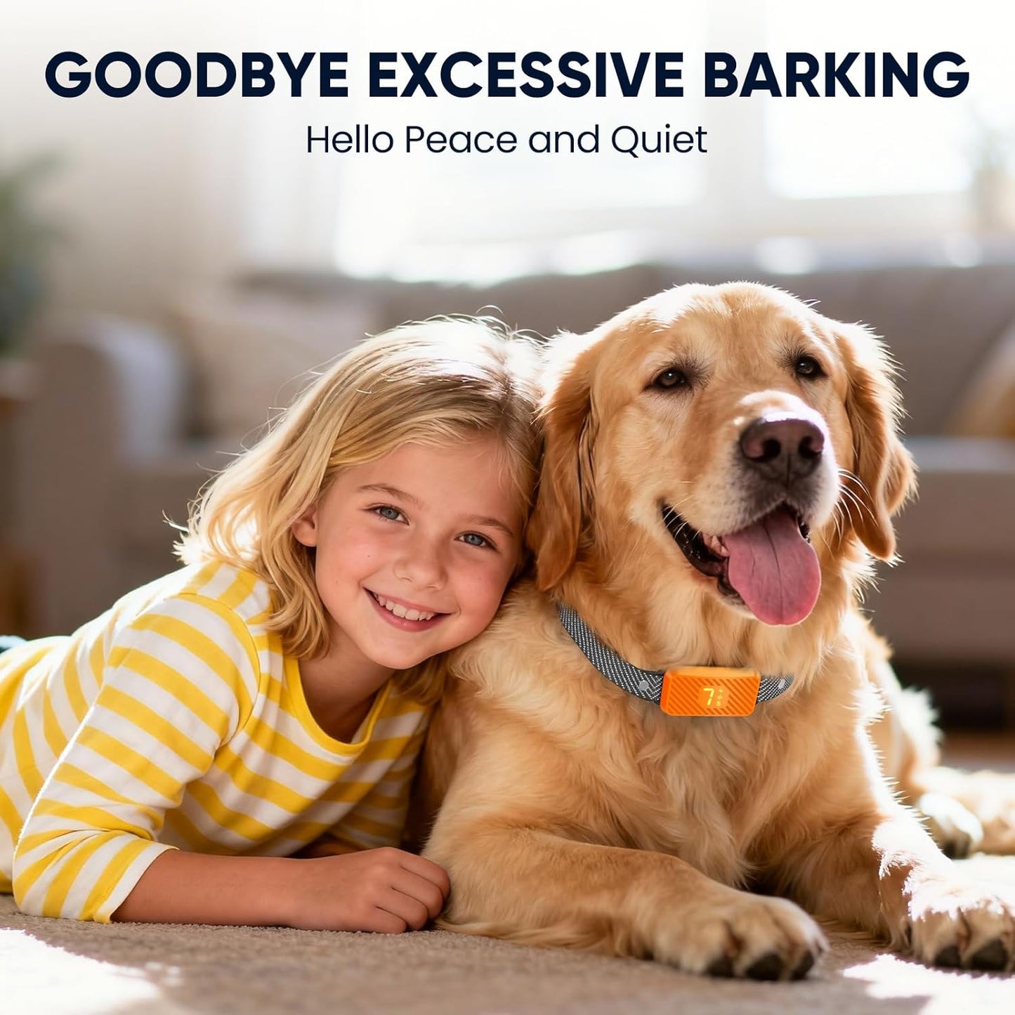 Dog Bark Collar for Large Medium Small Dogs, Effective No-Bark Collar,