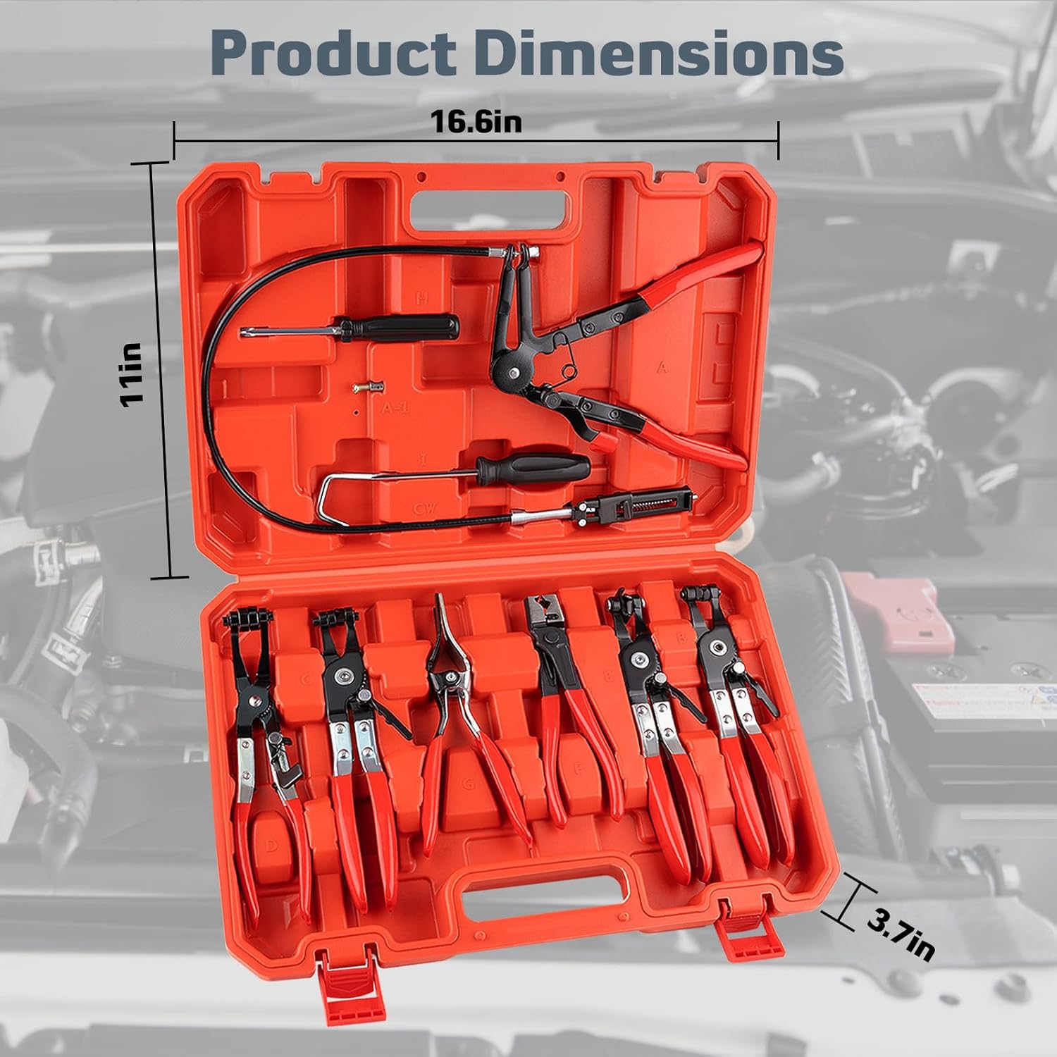 9PCS Hose Clamp Pliers, Long Reach Hose Clamp Tool Remover for Water H