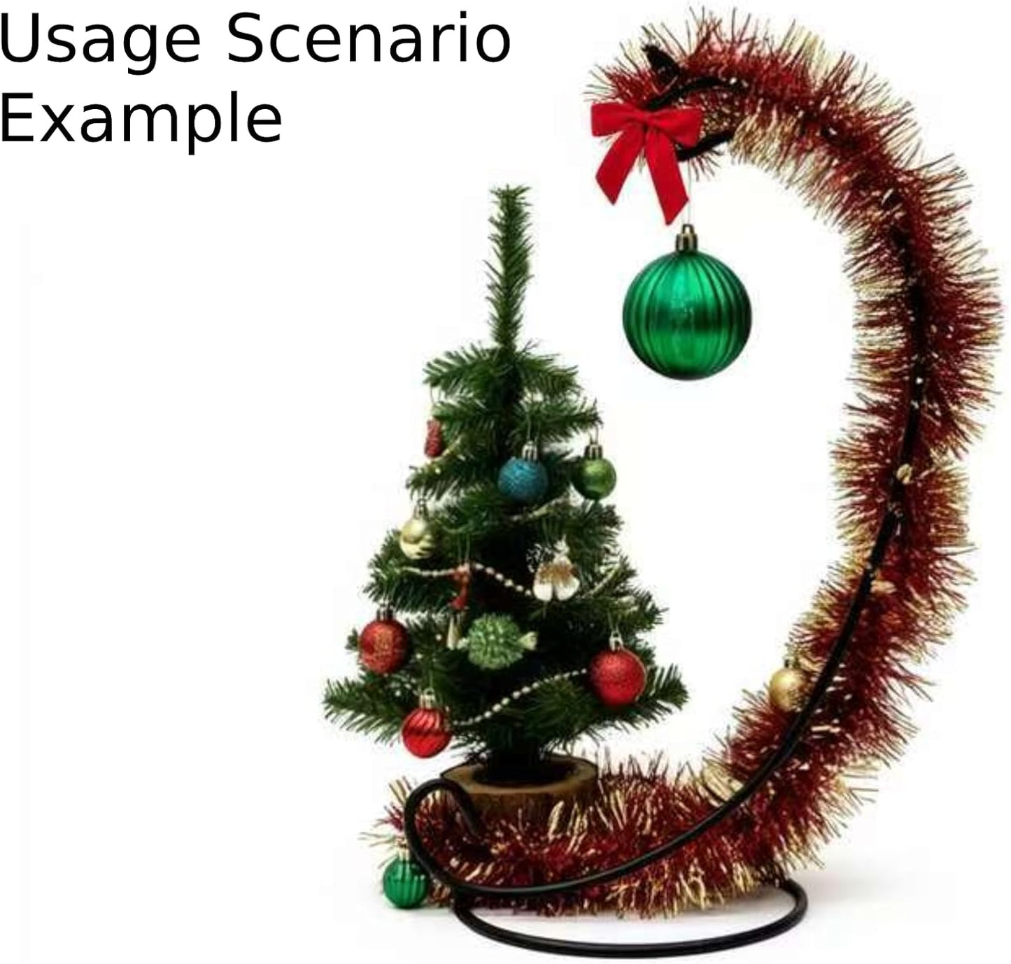 9 Inches Tall Ornament Display Stand, Tabletop Ornament Hanger, Iron Hanging Stand Rack Holder，Air Plant Holder, Terrariums Hanger, Black Iron Wire Hanging Hook for Christmas Halloween Decoration, Festivals Ornament, Wedding, Party Decor, Glass Globe Terr