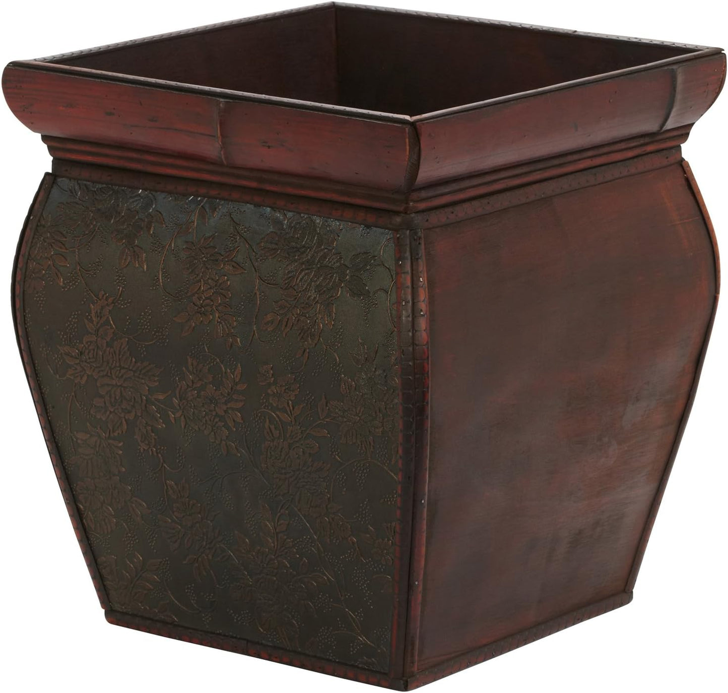 Nearly Natural 0523 Square Planters with Rim (Set of 4) Brown