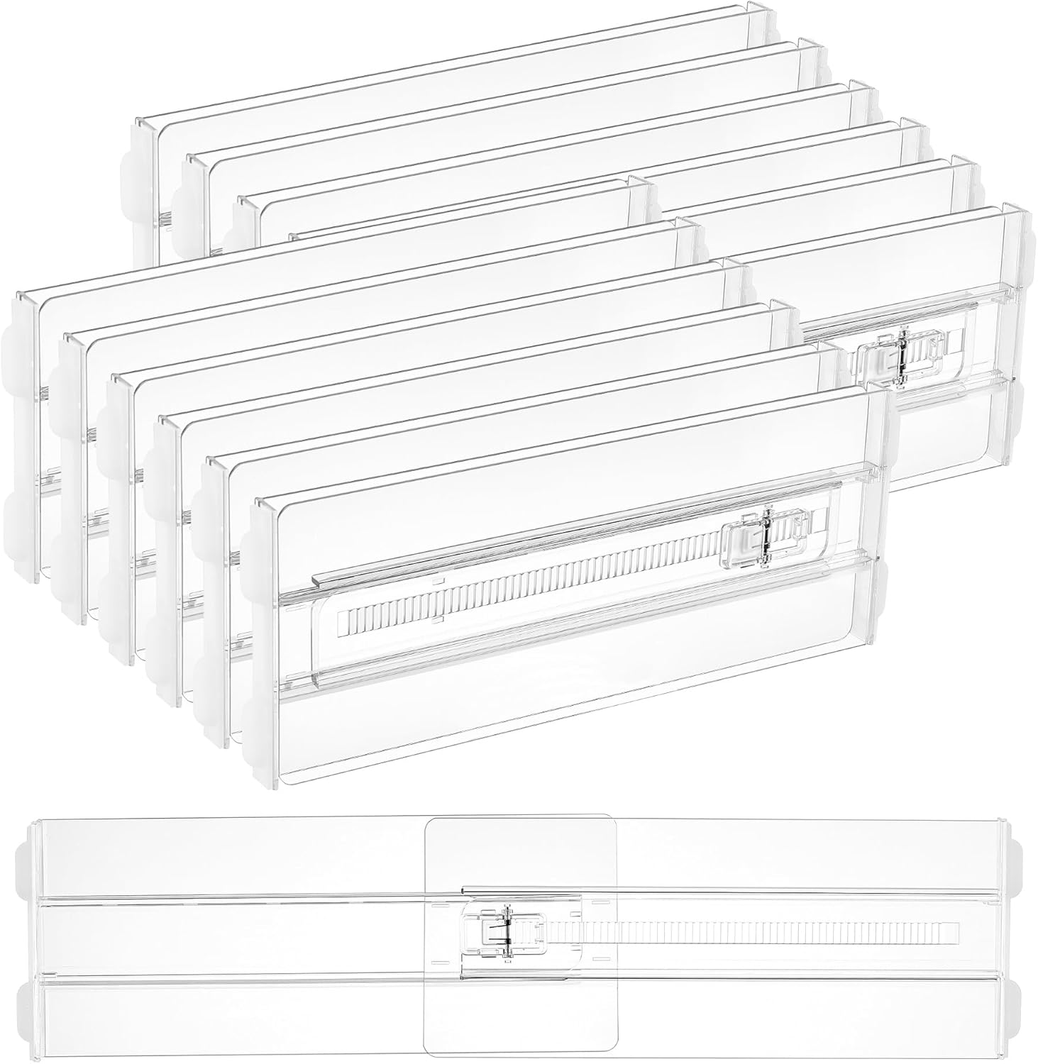 Vtopmart 12 Pack Drawer Dividers for Clothes, 4" High 10.2"-16.5" Adju