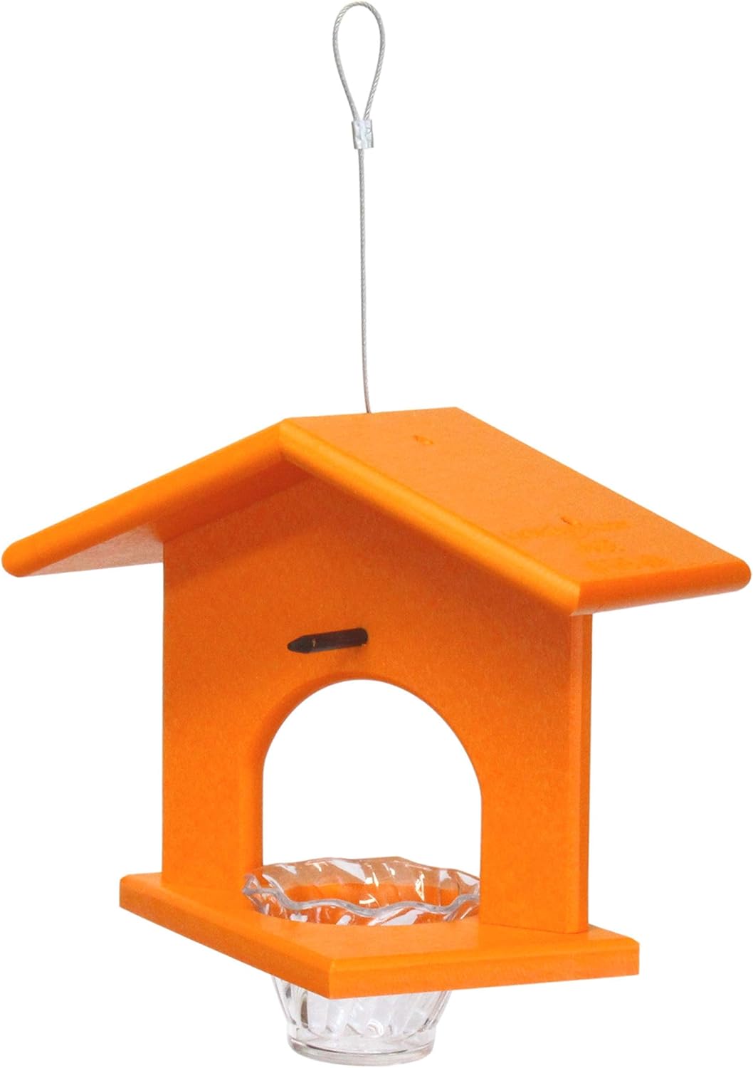 AmishToyBox.com Oriole Bird Feeder, Poly-Lumber Hanging Oriole Jelly Feeder (Orange)