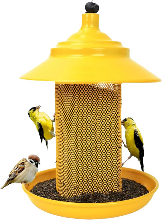 Heavy Duty Finch Feeder, Metal Mesh Feeder, 10 Inch Bird Dispenser wit