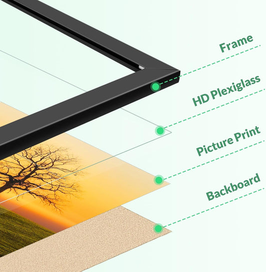 11x17 Picture Frame for Wall Display, 11x17 Black Picture Frame with S