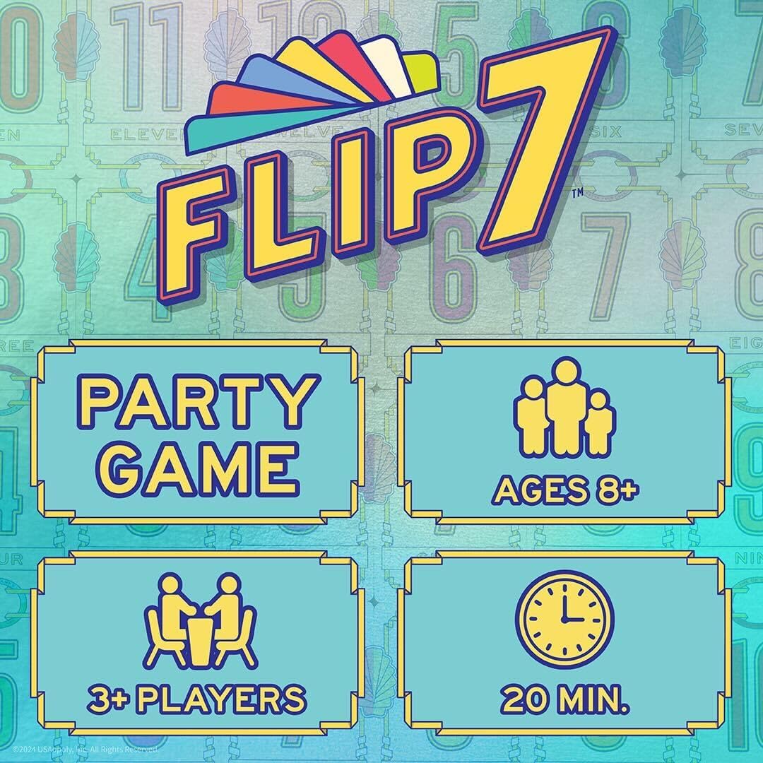 USAOPOLY Flip 7, The Ultimate Blend of Press Your Luck & Strategy, Fas