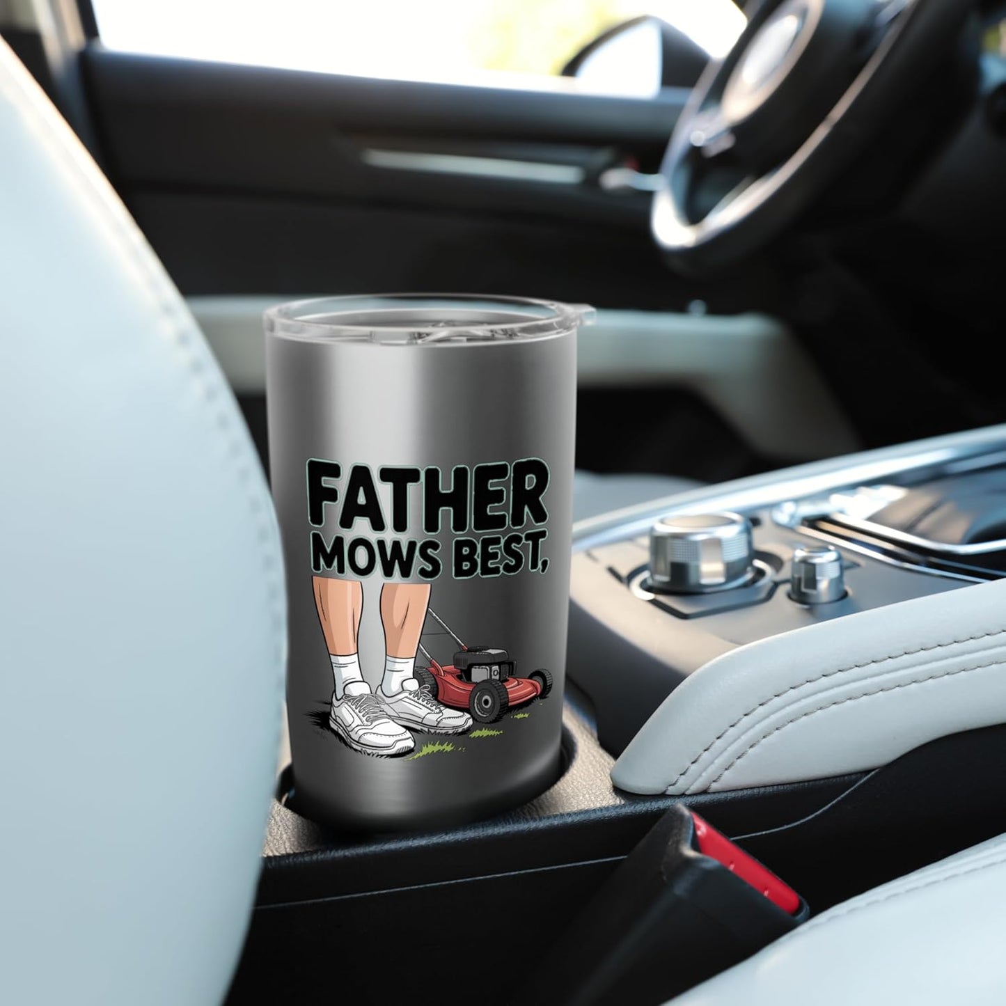 Father Mows Best Funny Dad Joke Lawn Care Tees And more Stainless Steel Insulated Tumbler