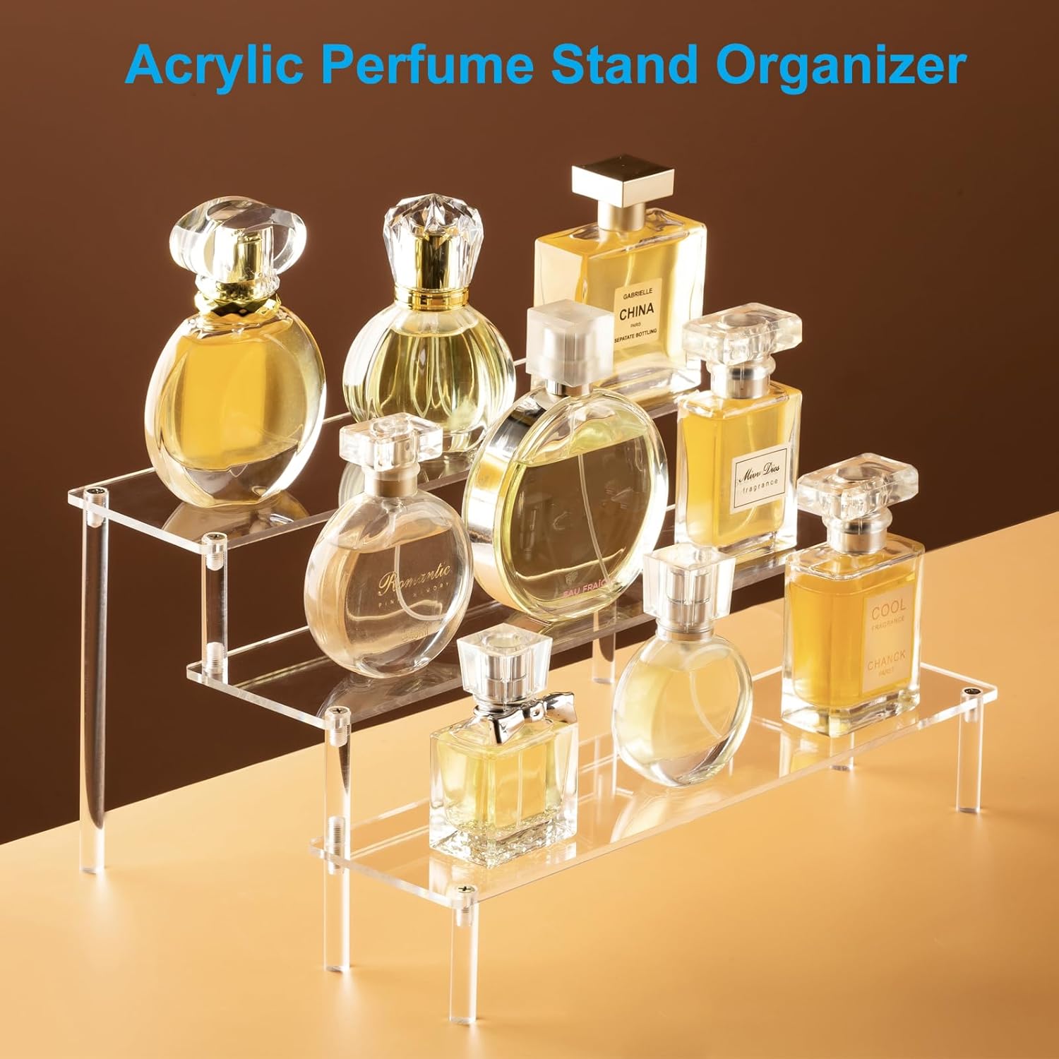 Large Acrylic Display Risers, Perfume Stand Organizer, Clear Acrylic S