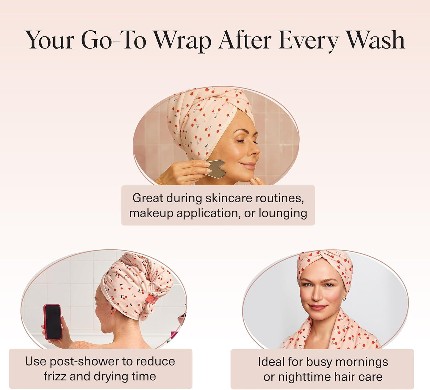Kitsch Plush Microfiber Hair Towel Wrap for Women – Ultra Absorbent Microfiber Bath Towels for Wet, Curly, Long or Short Hair – Anti-Frizz Hair Wrap, Great Hair Care Gifts for Women