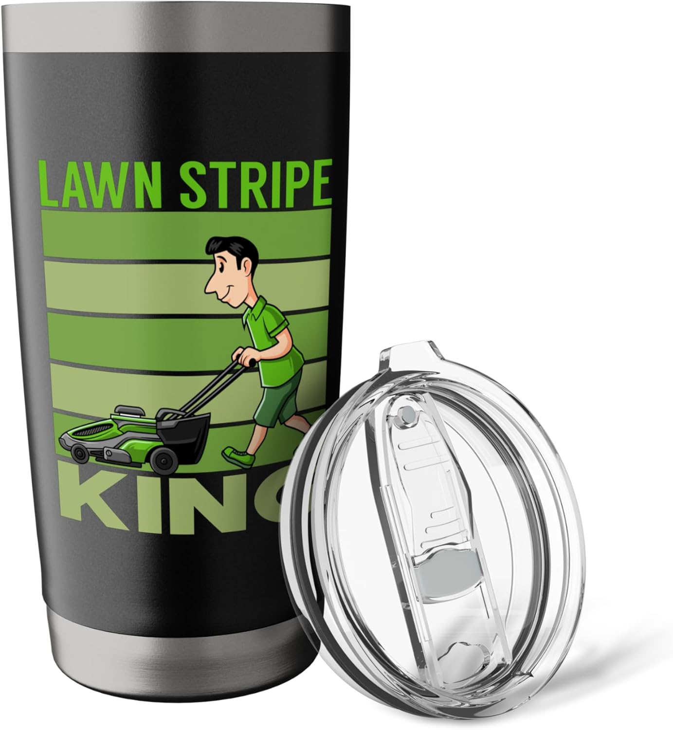 Lawn Stripe King Funny Lawn Mower Stripes Garden Lover Stainless Steel Insulated Tumbler
