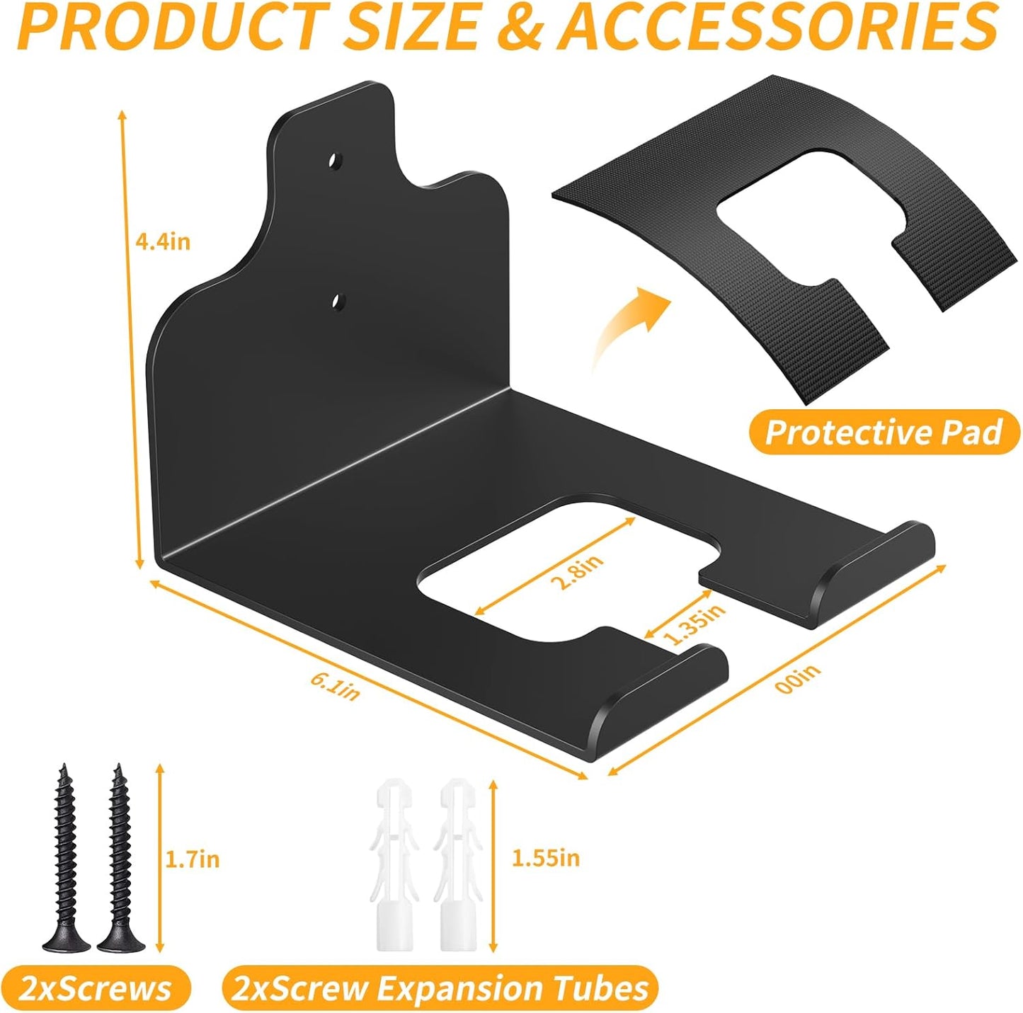 Garage Organizer Trimmer Rack Weed Eater Hanger, 4-Pack Heavy Duty Wall Mount Tool Holder for String Trimmers Hedge Trimmers and Garden Tools