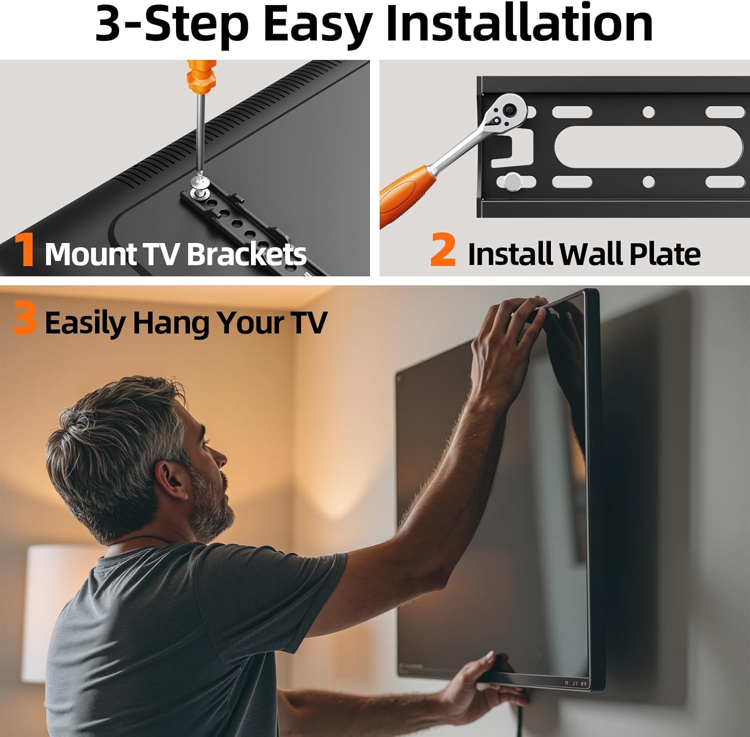 IWOBOARD 32 40 42 inch Fixed TV Monitor Wall Mount for LED LCD TVs & M