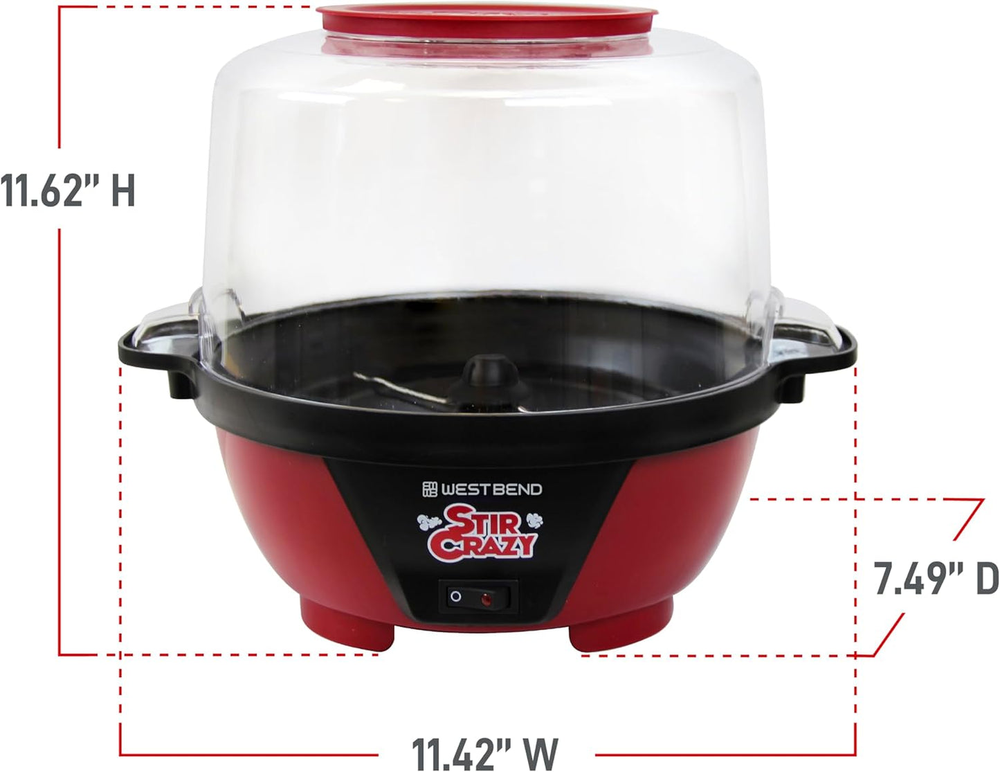 West Bend Stir Crazy Hot Oil Popcorn Popper, Popcorn Maker Machine wit