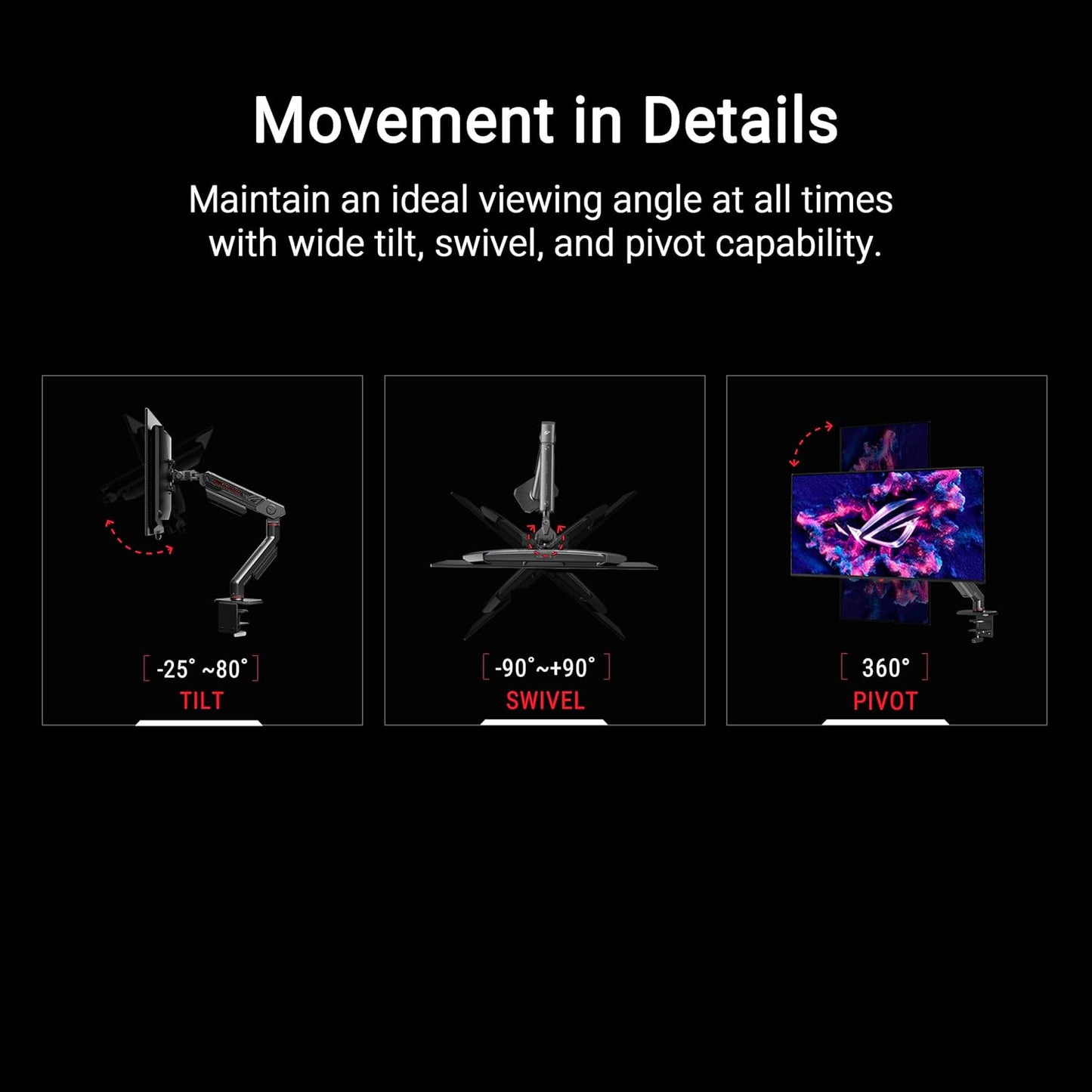 ROG Ergo Monitor Arm (AAS01R) – Mechanical Spring Monitor Mount with D