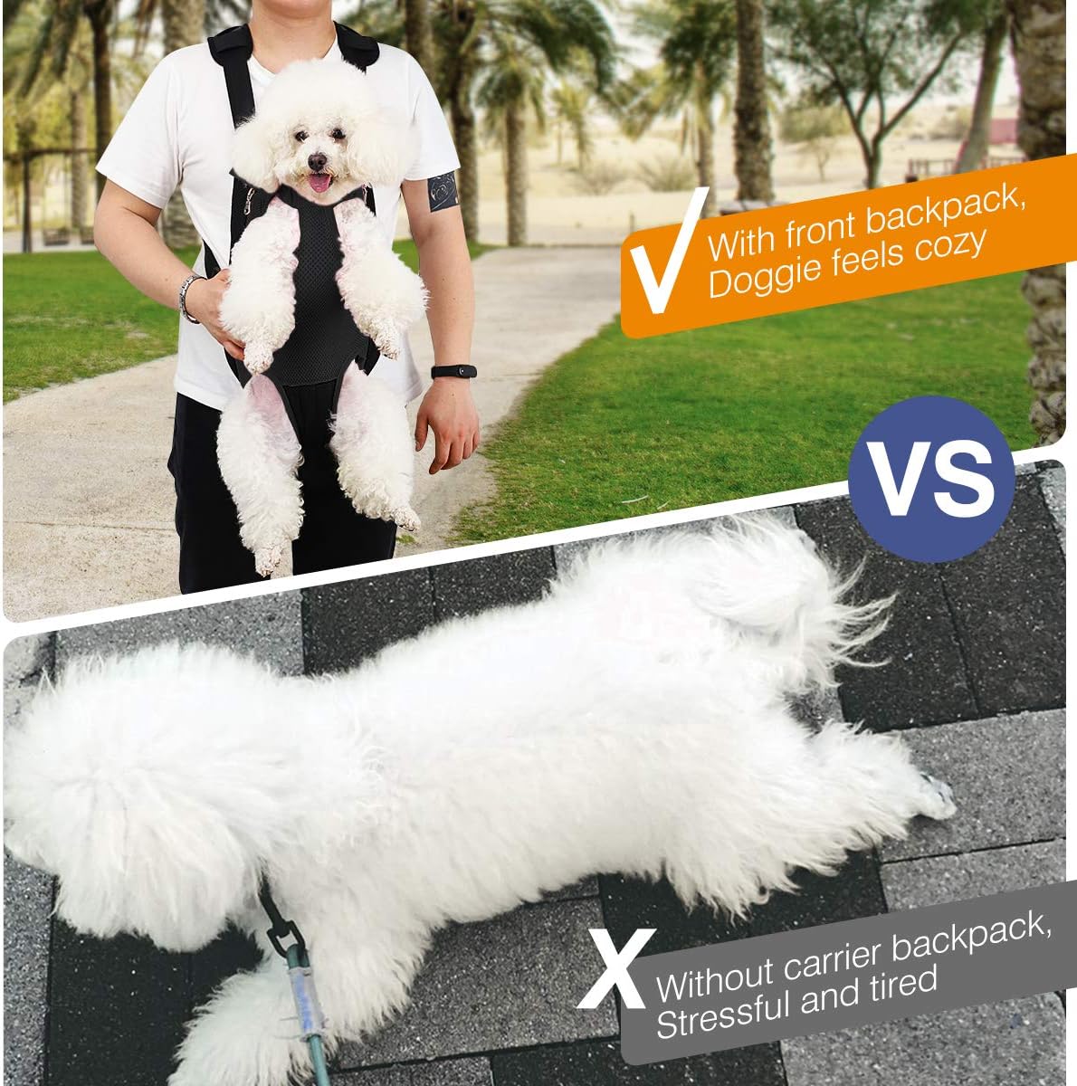 Pawaboo Pet Carrier Backpack, Adjustable Pet Front Cat Dog Carrier Bac