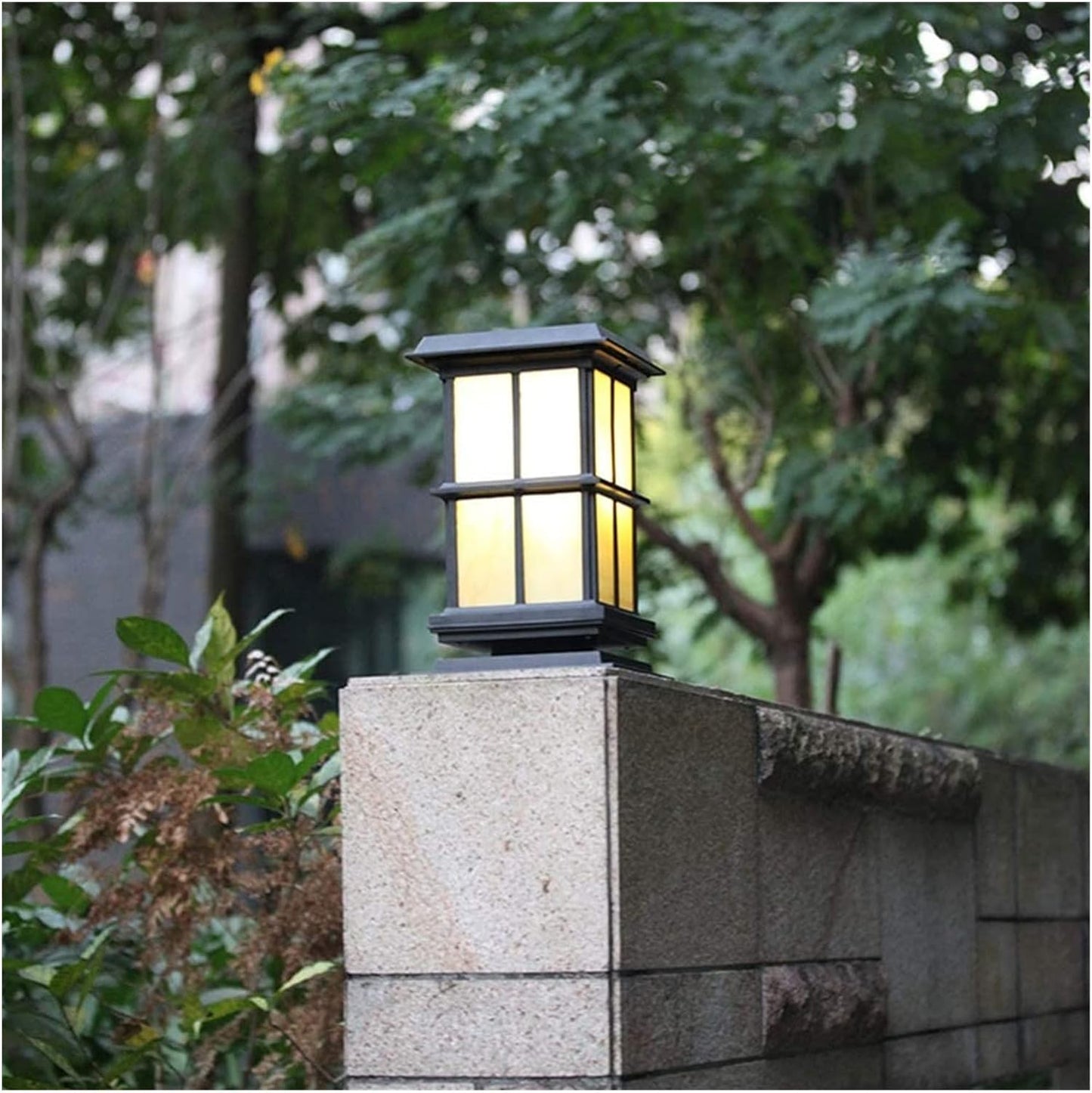 Courtyard Light Die-cast Simple American Post Lamp LED Solar Gatepost Patio Lights Garden Waterproof Villa Wall Home Door Path Street Decor Comfortable (Ma
