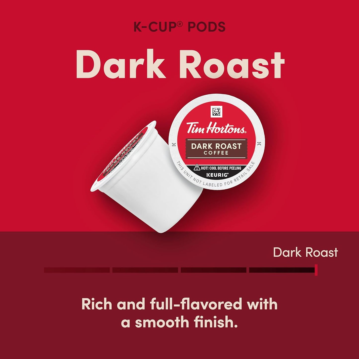 Tim Hortons Dark Roast Coffee, Single-Serve K-Cup Pods Compatible with