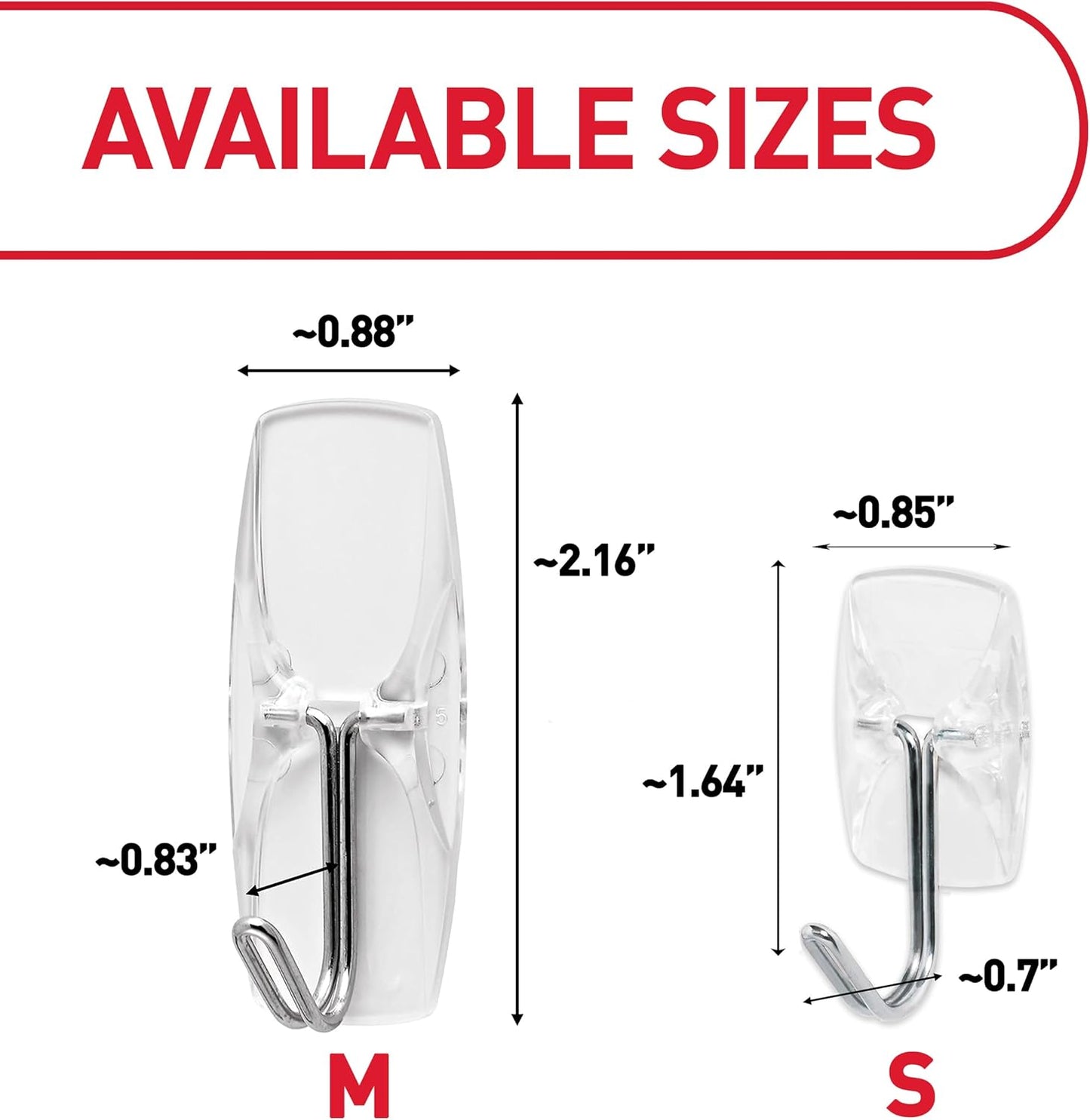 Command Small Clear Wire Toggle Hooks, 10 Wall Hook and 12 Strips, Dam
