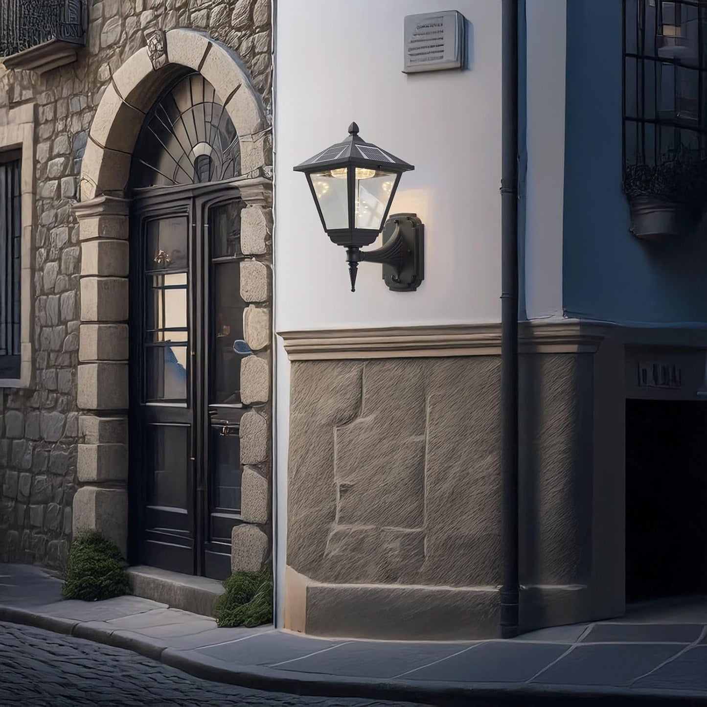 Solar Outdoor Wall Sconce LED Exterior Wall Lamp Aluminum Outdoor Wall