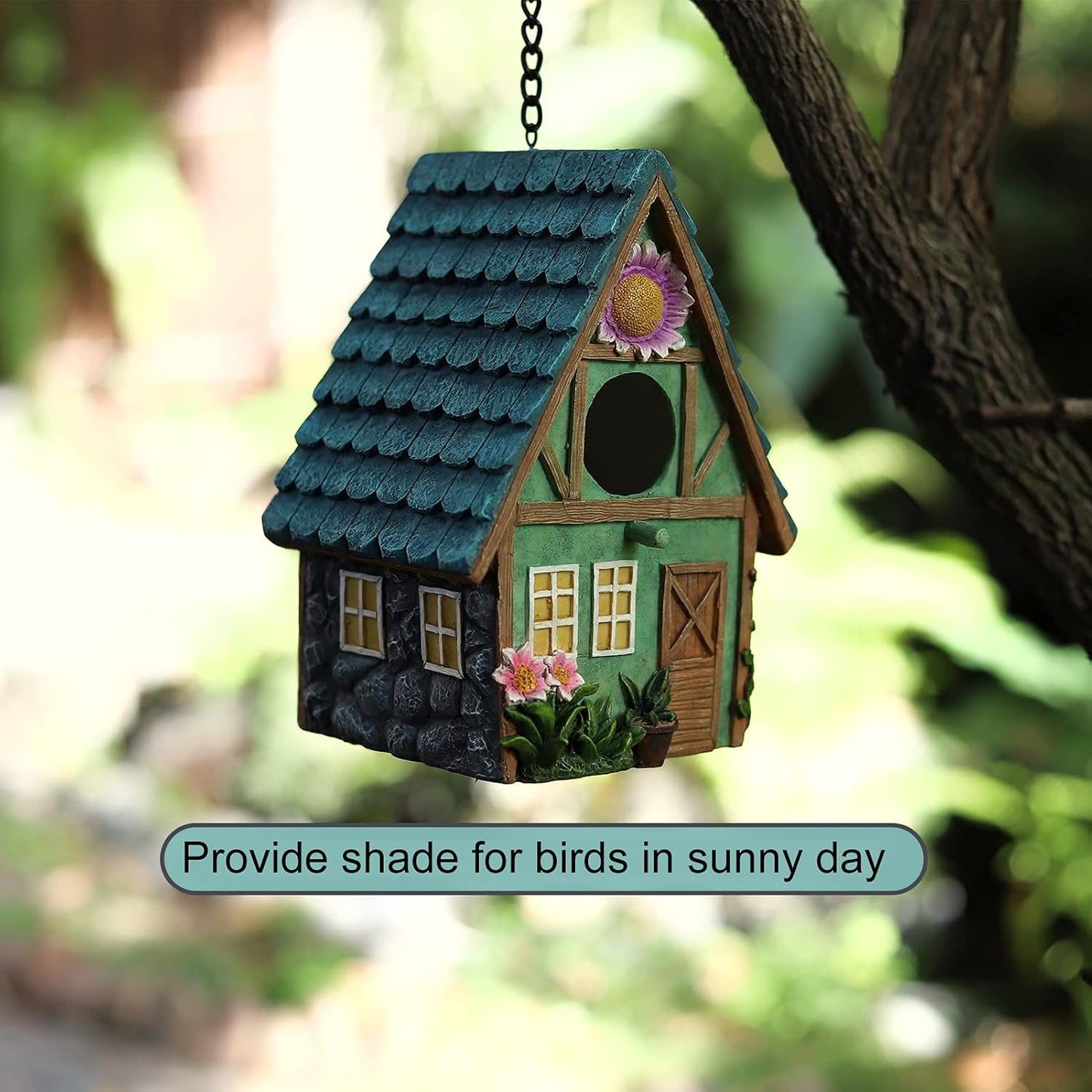 Bird House Indoor Outdoor for Hummingbird, Bluebird, Swallow, Wren, Robin - Small Houses Gifts for Bird Lovers